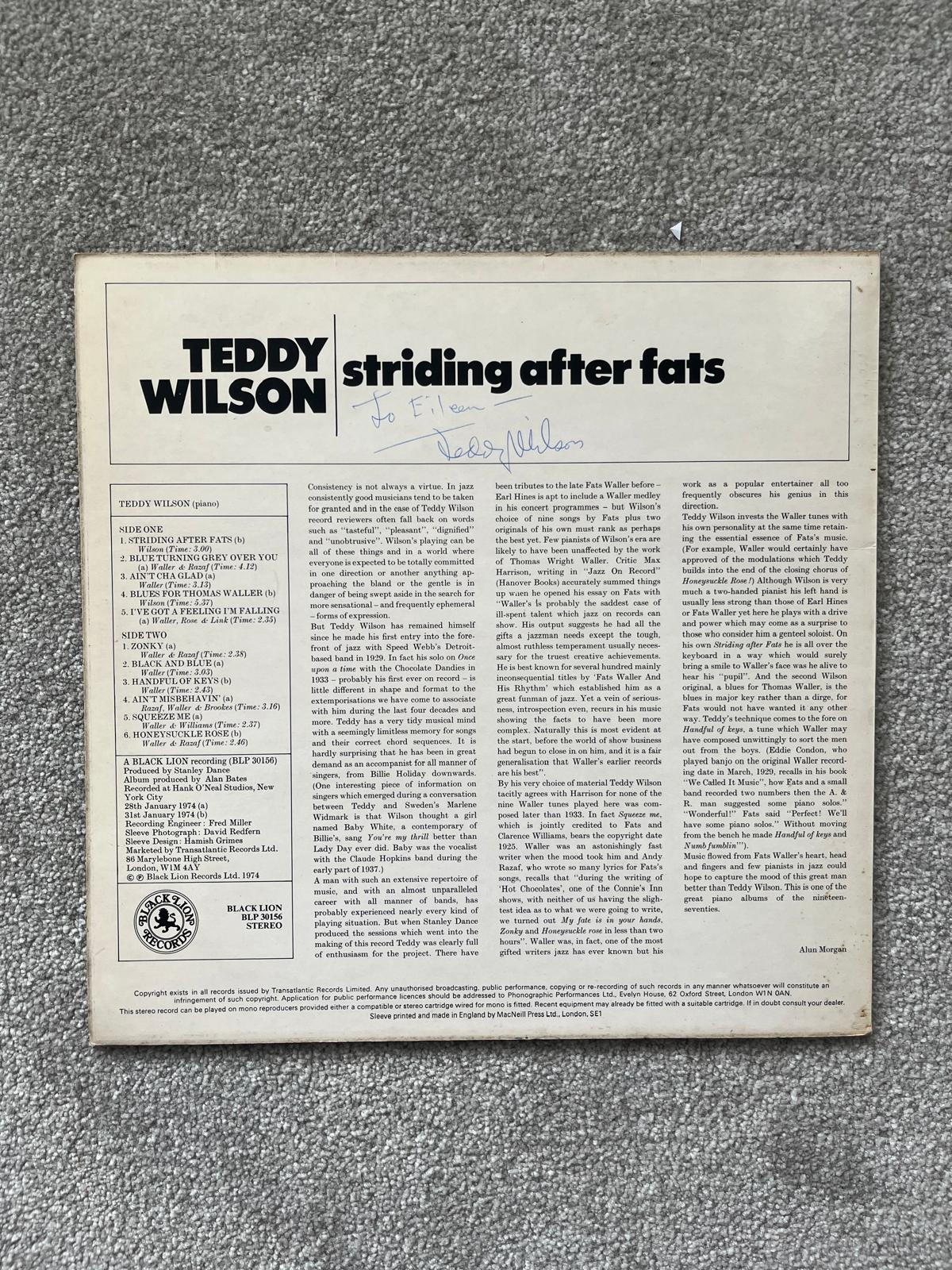 Teddy Wilson – Striding After Fats (Used LP)