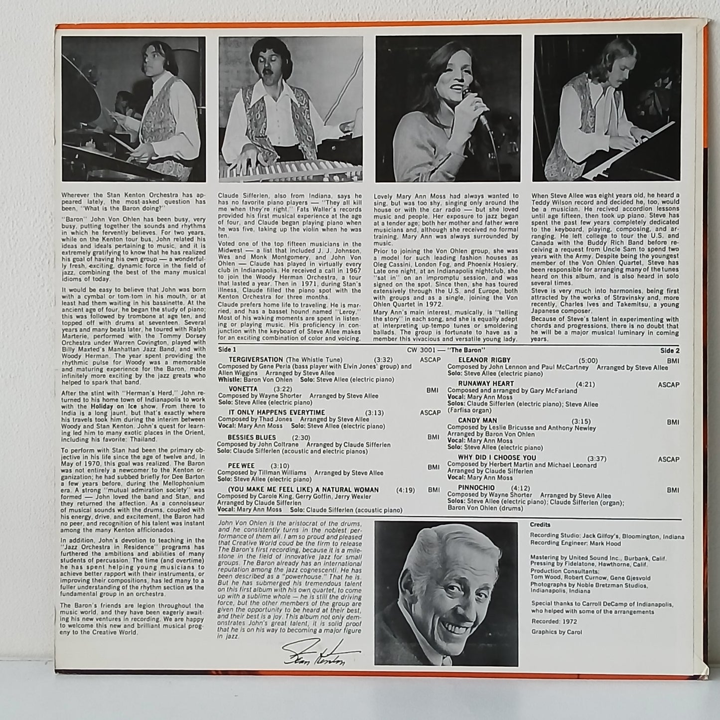 The Baron Von Ohlen Quartet Featuring Mary Ann Moss – The Baron (Used LP)