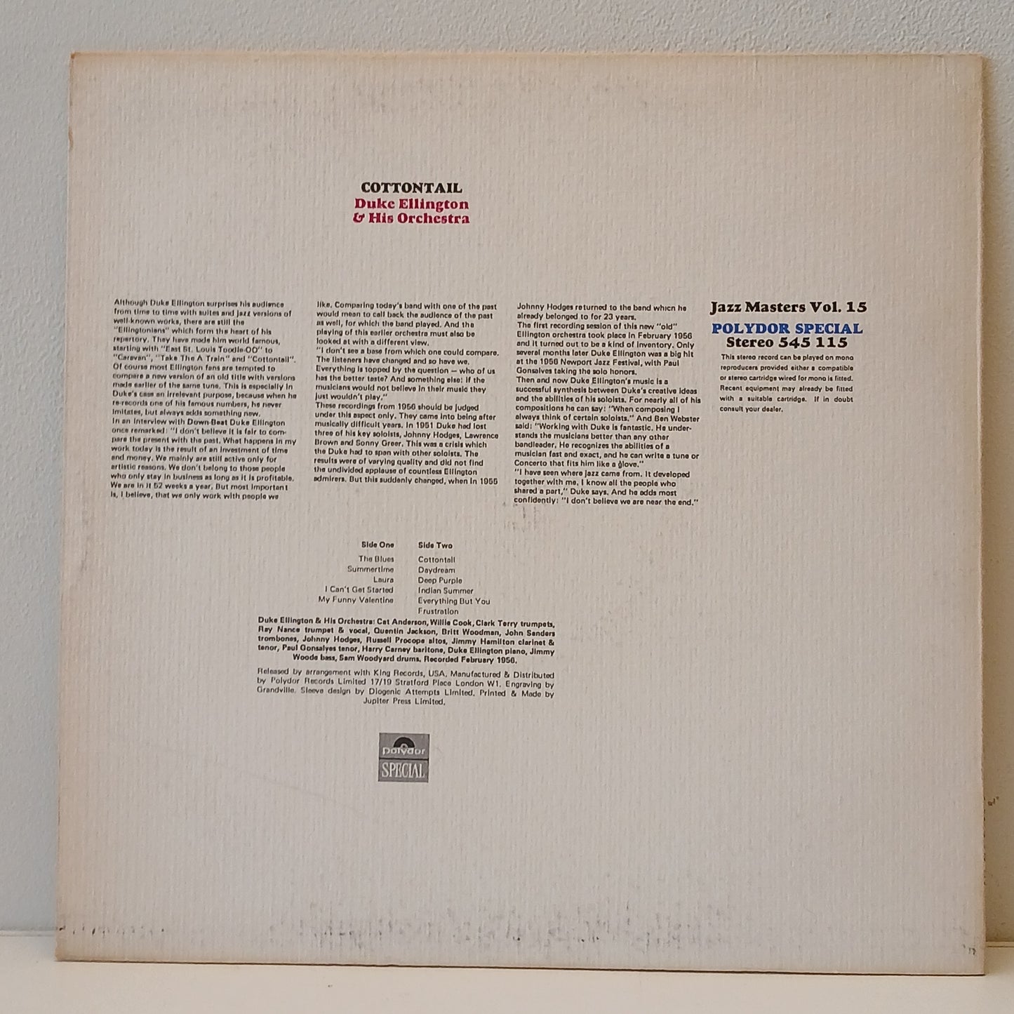 Duke Ellington & His Orchestra – Cottontail (Used LP)