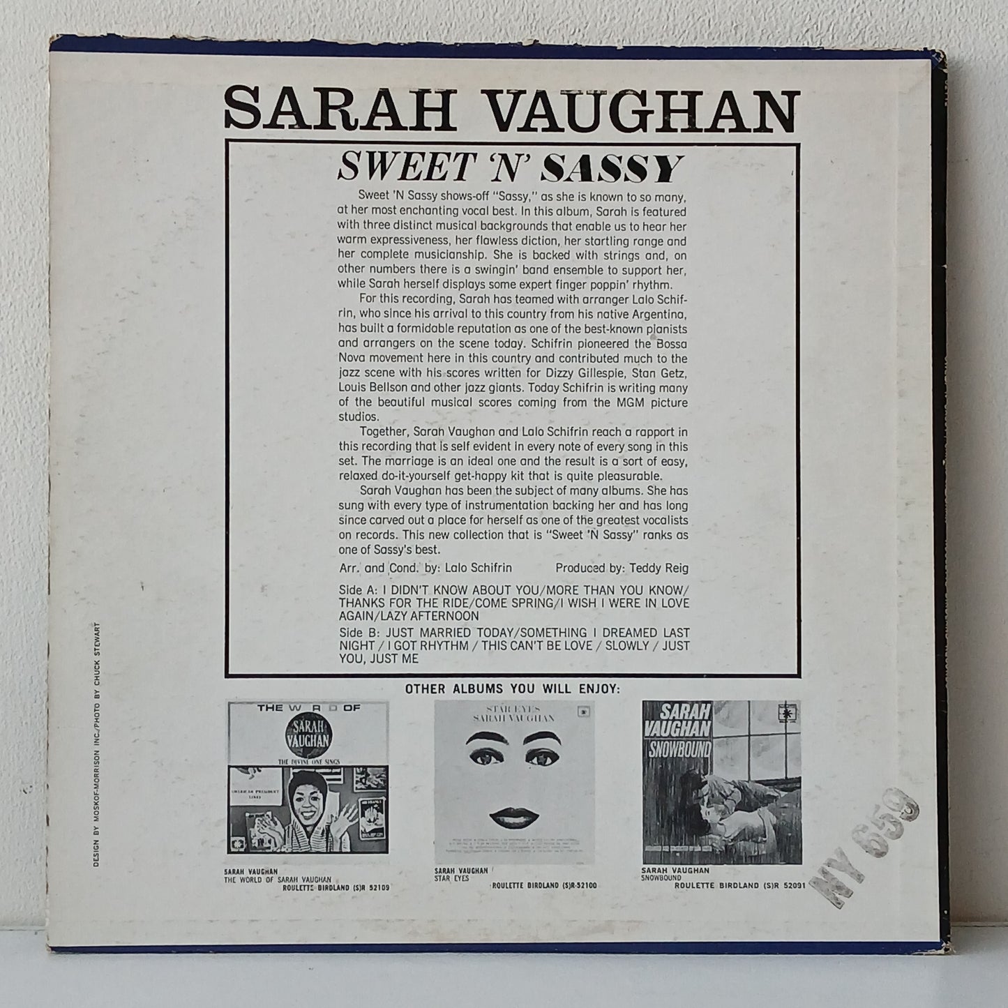 Sarah Vaughan – Sweet 'N' Sassy (Used LP)