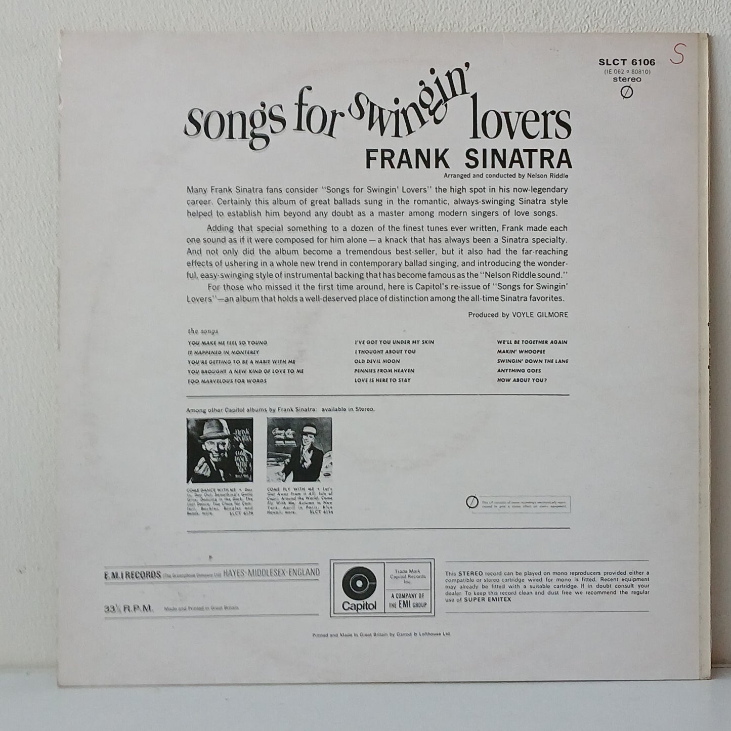 Frank Sinatra – Songs For Swingin' Lovers! (Used LP)