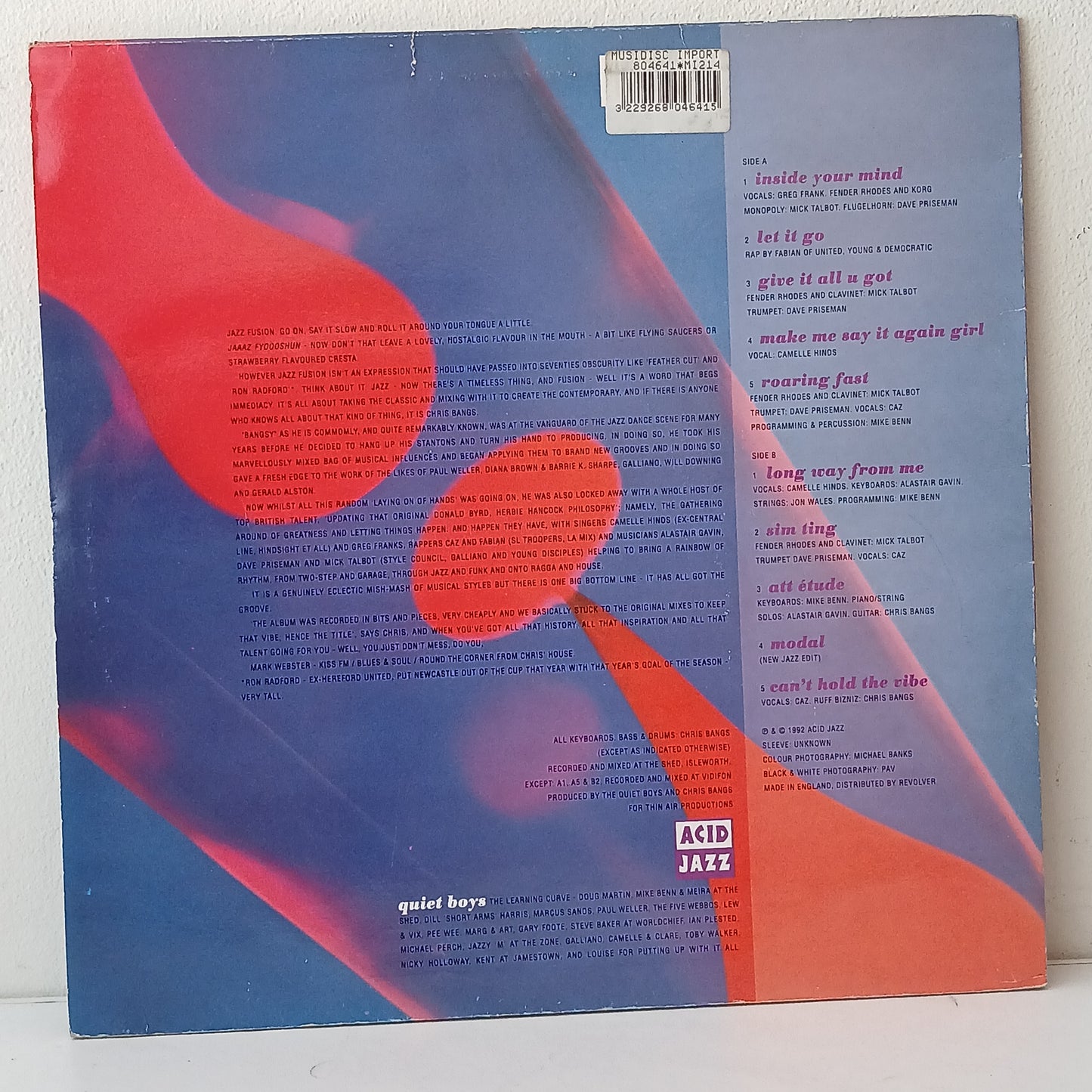 The Quiet Boys – Can't Hold The Vibe (Used LP)