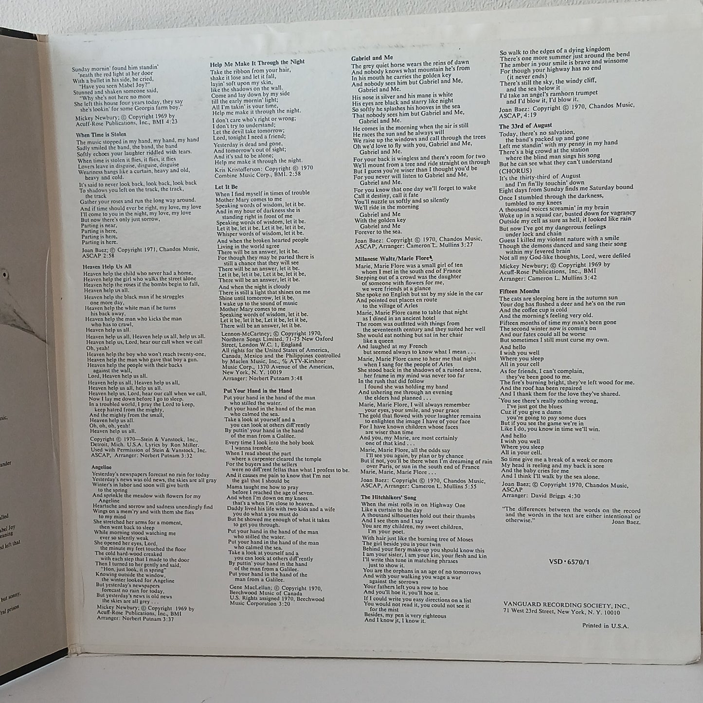 Joan Baez – Blessed Are... (Used LP)