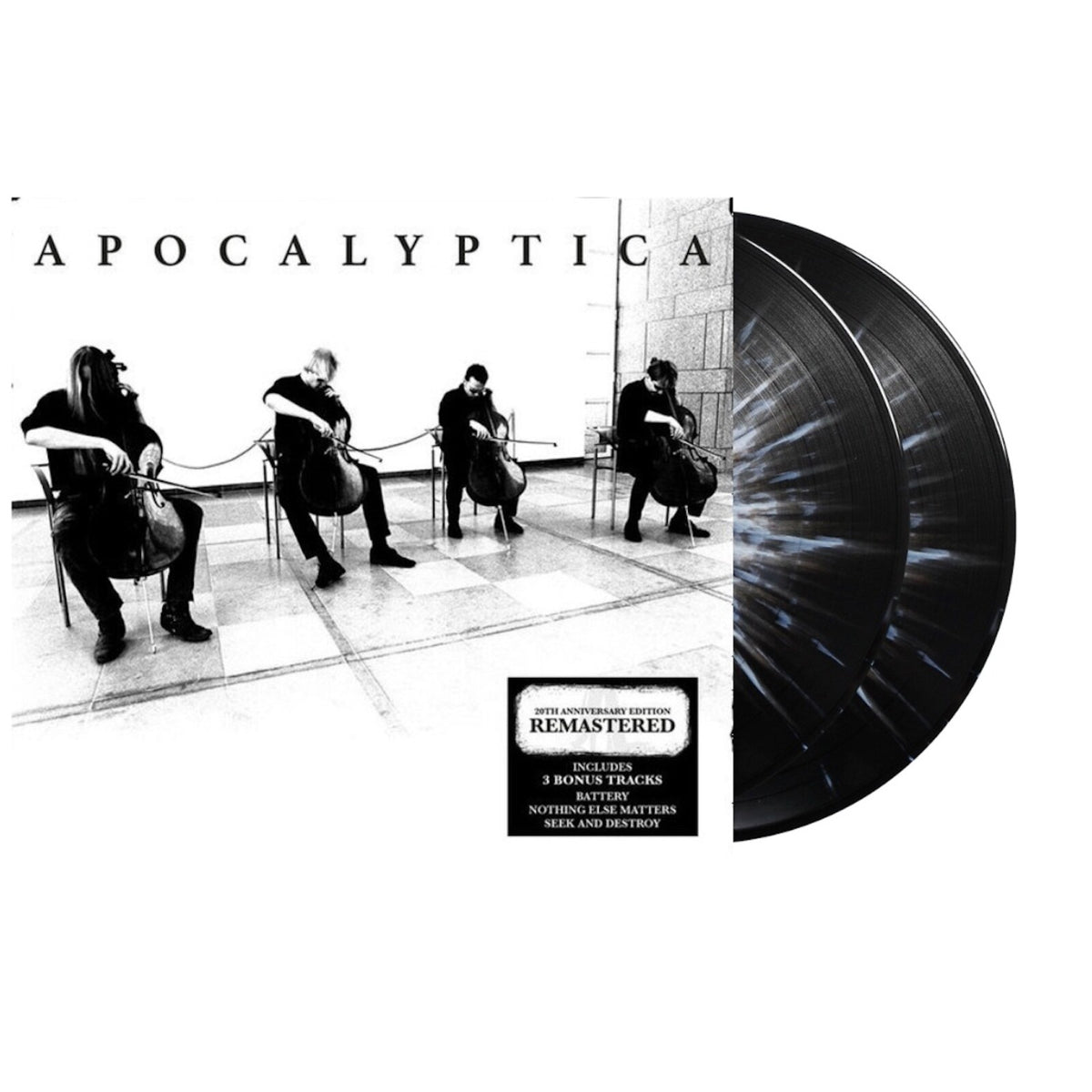 Apocalyptica - Plays Metallica 2LP BLACK DOUBLE VINYL WITH WHITE SPLATTER (Vinyl LP) PRE-ORDER