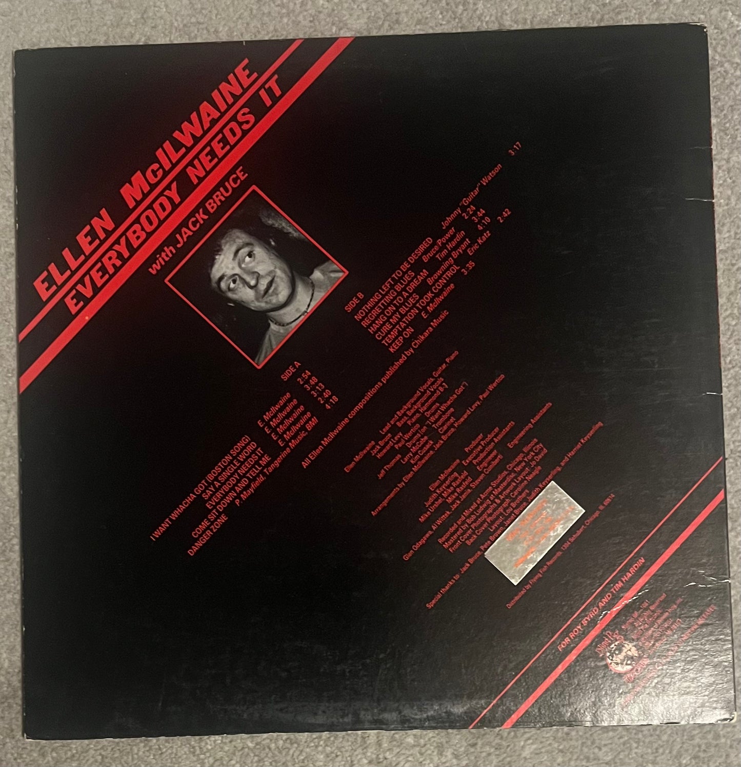 Ellen McIlwaine With Jack Bruce – Everybody Needs It (Used LP)