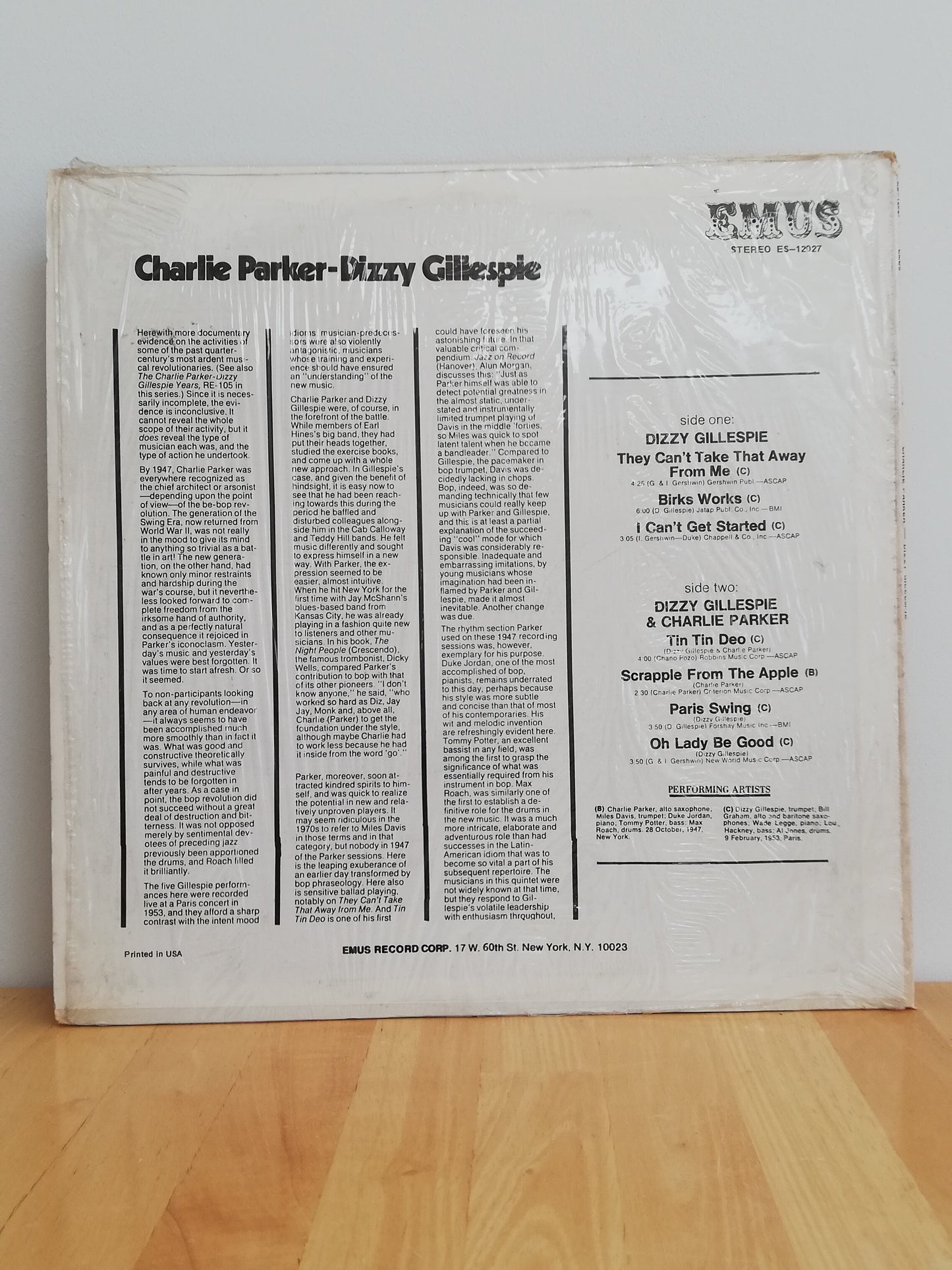 Charlie Parker, Dizzy Gillespie – Charlie Parker Dizzy Gillespie (Used LP)