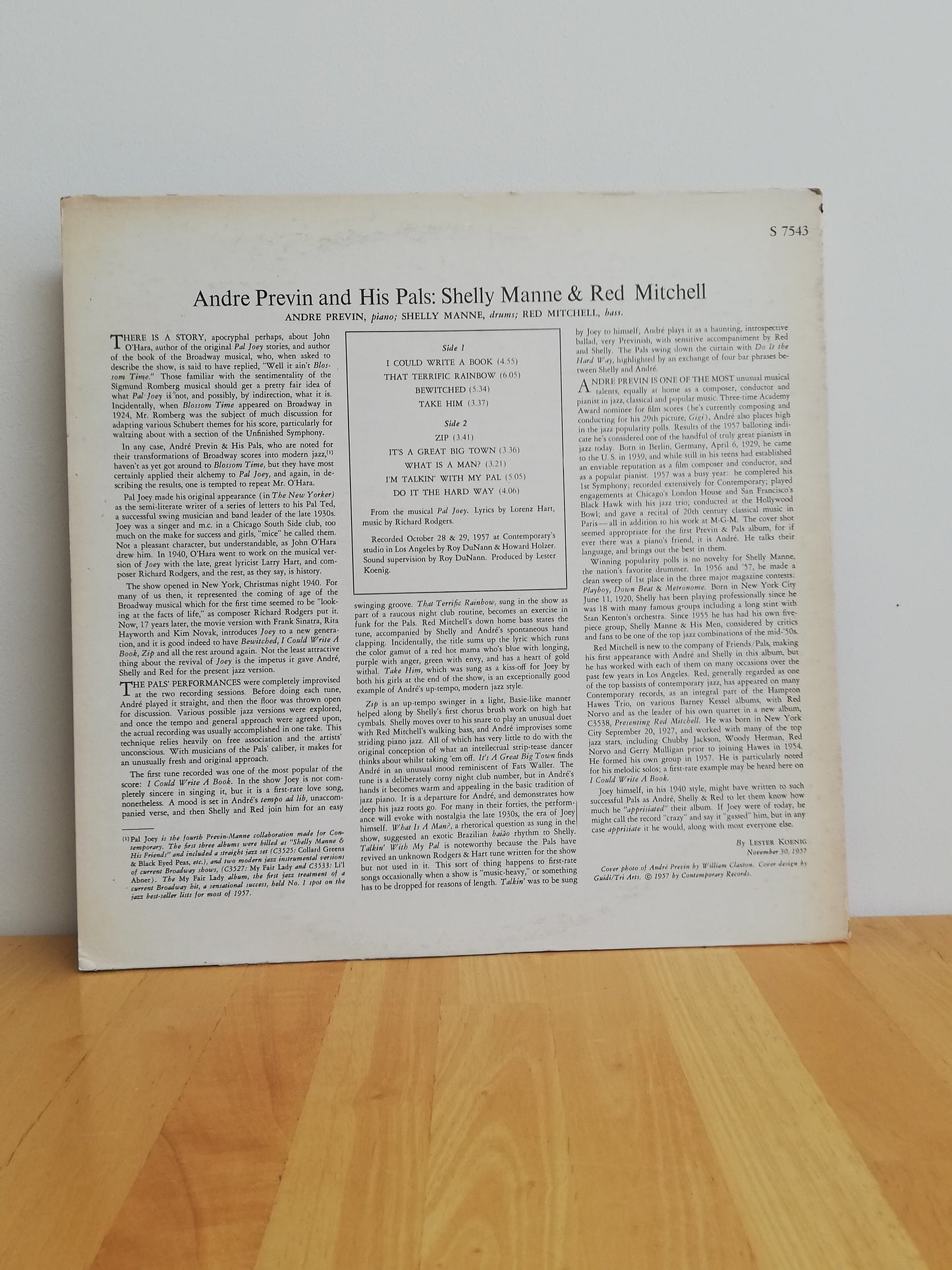 André Previn & His Pals – Modern Jazz Performances Of Songs From Pal Joey (Used LP)