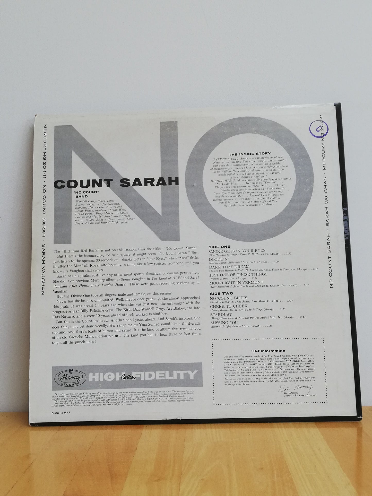 Sarah Vaughan – No Count Sarah (Used LP)