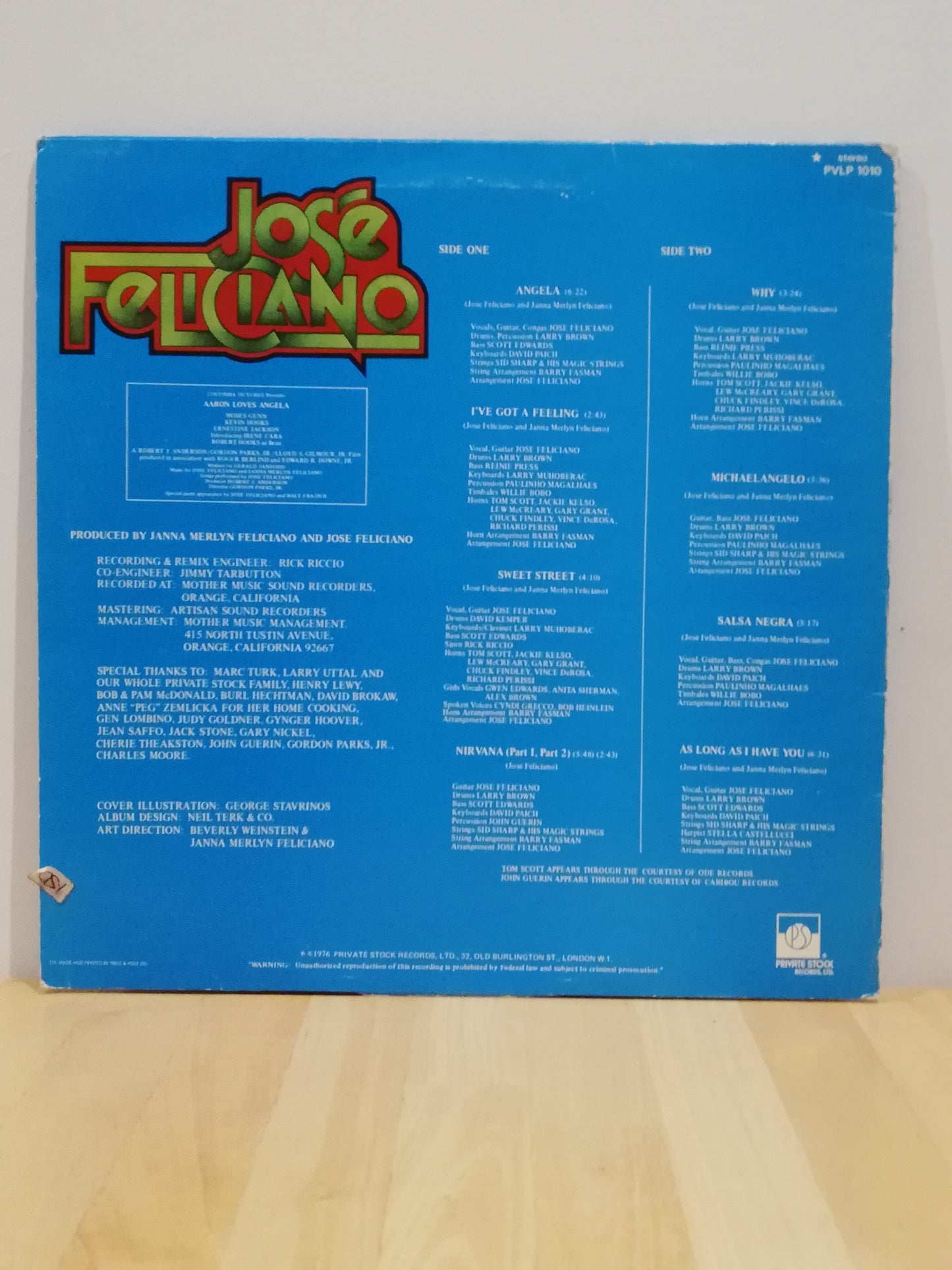 José Feliciano – Angela (Used Vinyl LP)