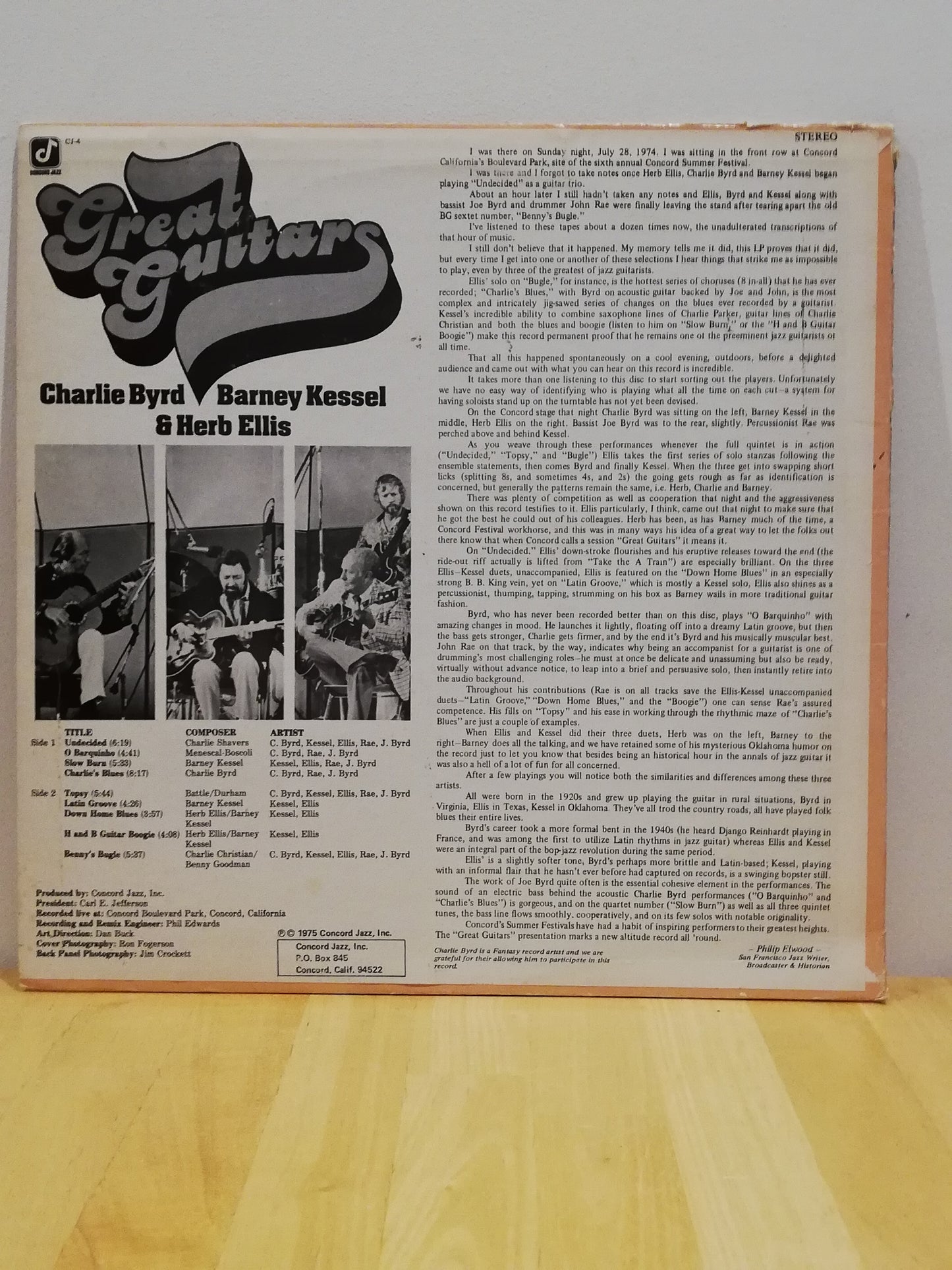 Great Guitars - Charlie Byrd - Barney Kessel - Herb Ellis – Great Guitars (Used LP)