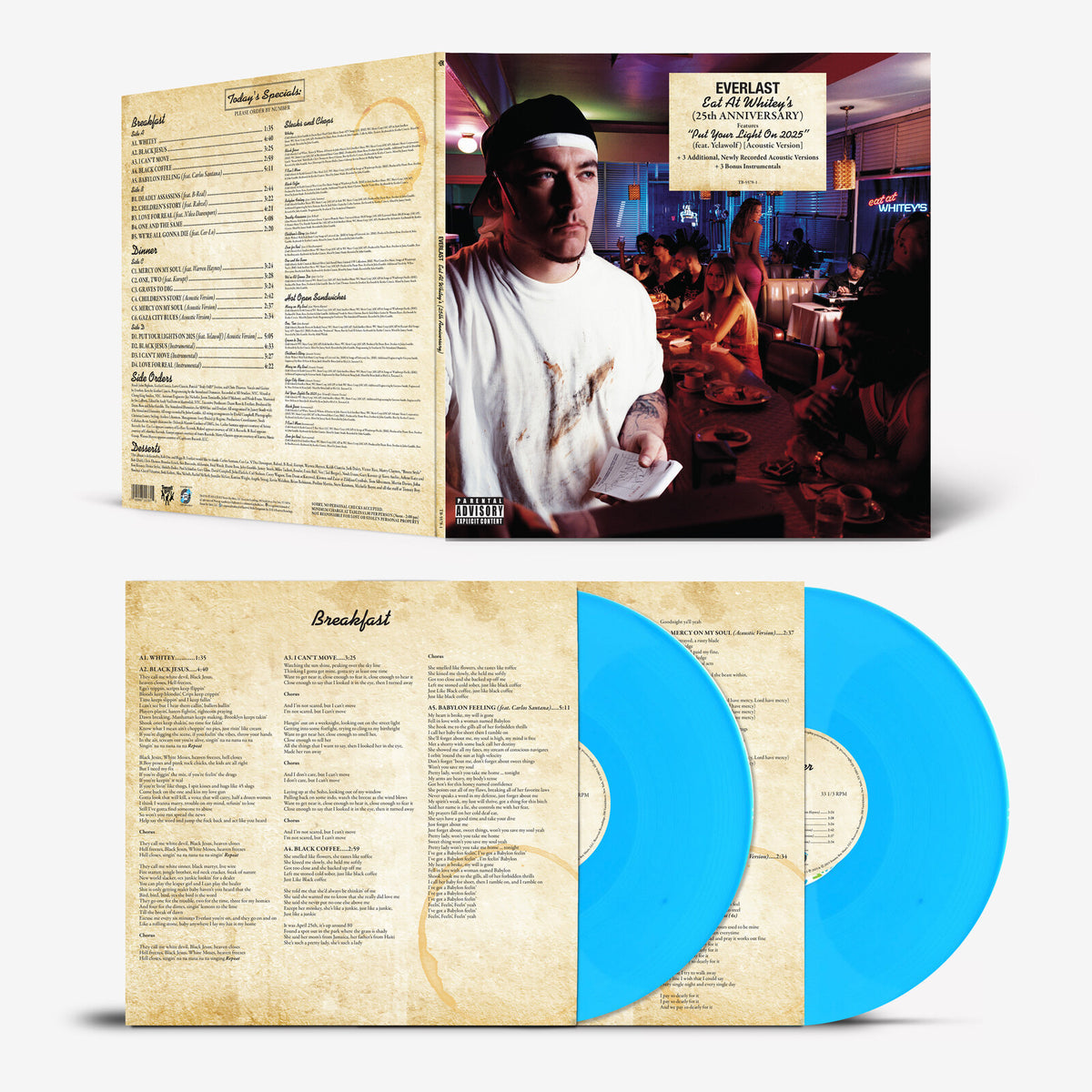 Everlast - Eat At Whitey'S (25Th Anniversary) 2LP, BLUE VINYL, GATEFOLD W/ SOFT TOUCH LAMINATION (Vinyl LP) PRE-ORDER