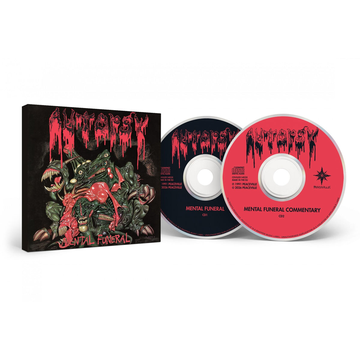 Autopsy - Mental Funeral (35Th Anniversary) RED & GREEN INK SPOT VINYL (Vinyl LP) PRE-ORDER