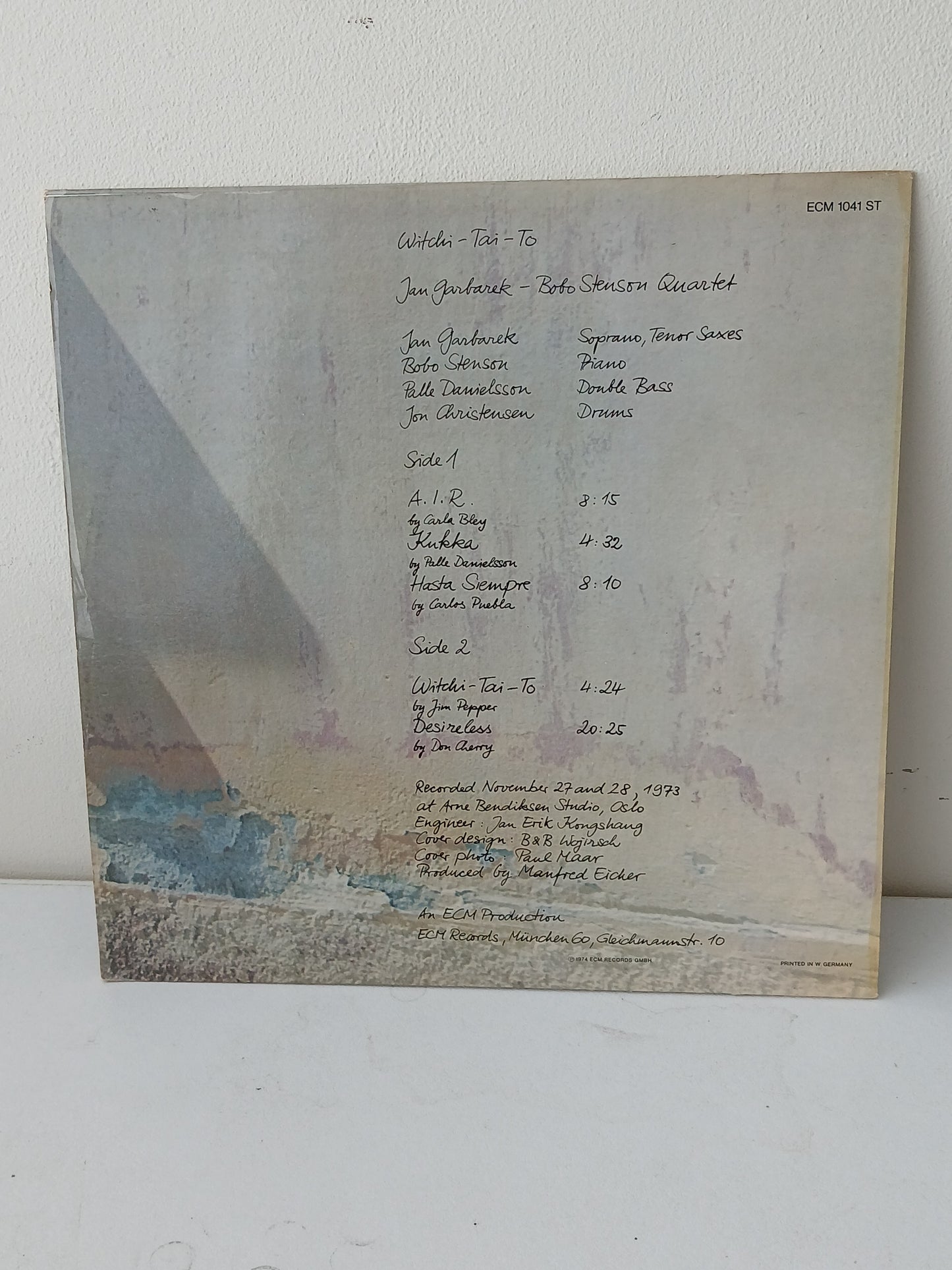 Jan Garbarek - Bobo Stenson Quartet With Palle Danielsson, Jon Christensen – Witchi-Tai-To (Used LP)