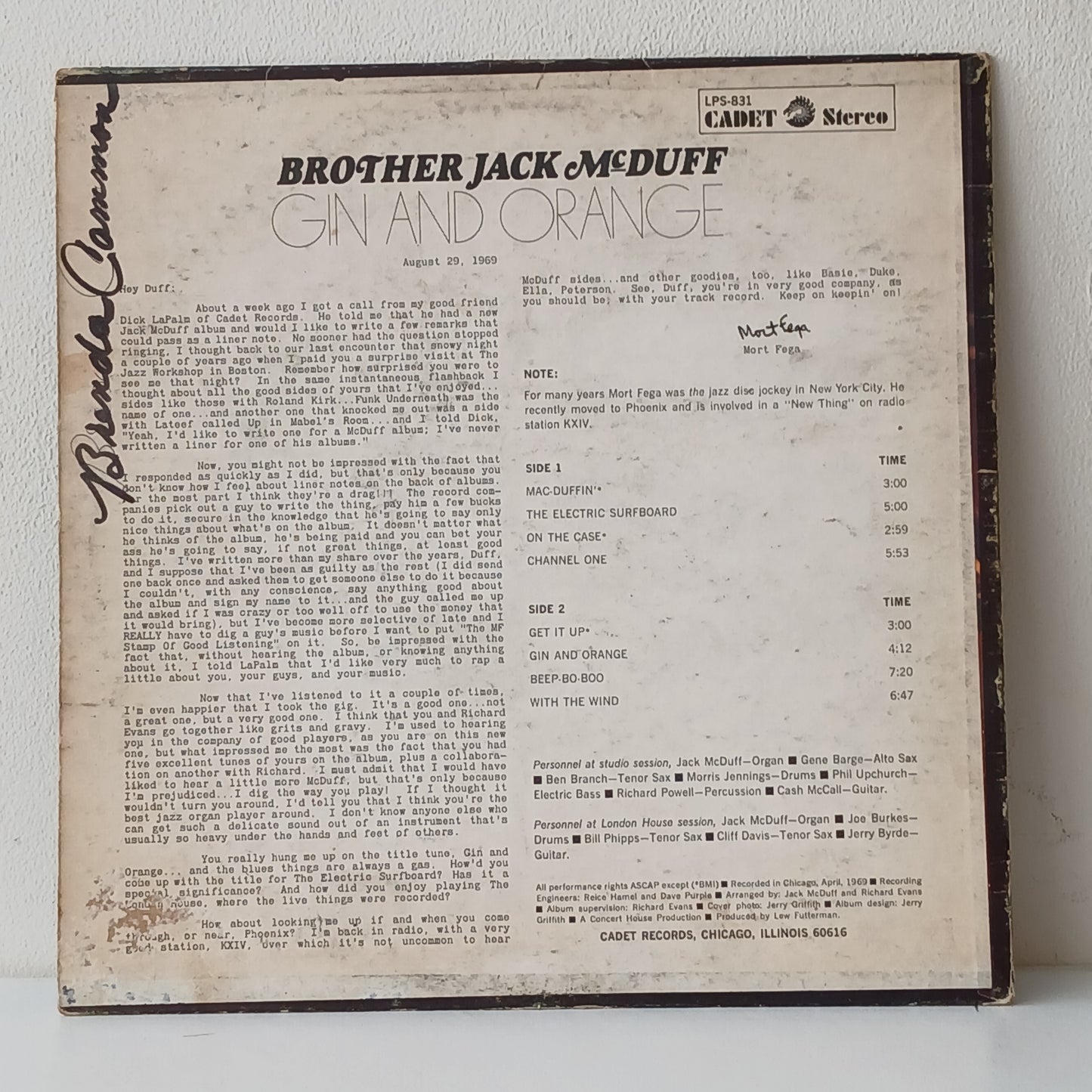 Brother Jack McDuff – Gin And Orange (Used LP)