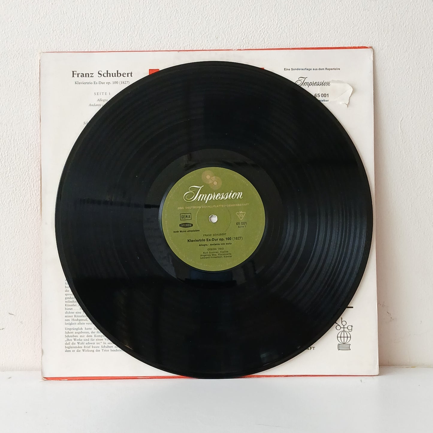 Franz Schubert, Odeon Trio, Angelica May – Klaviertrio Es-Dur Op.100 (1827) (Used LP)