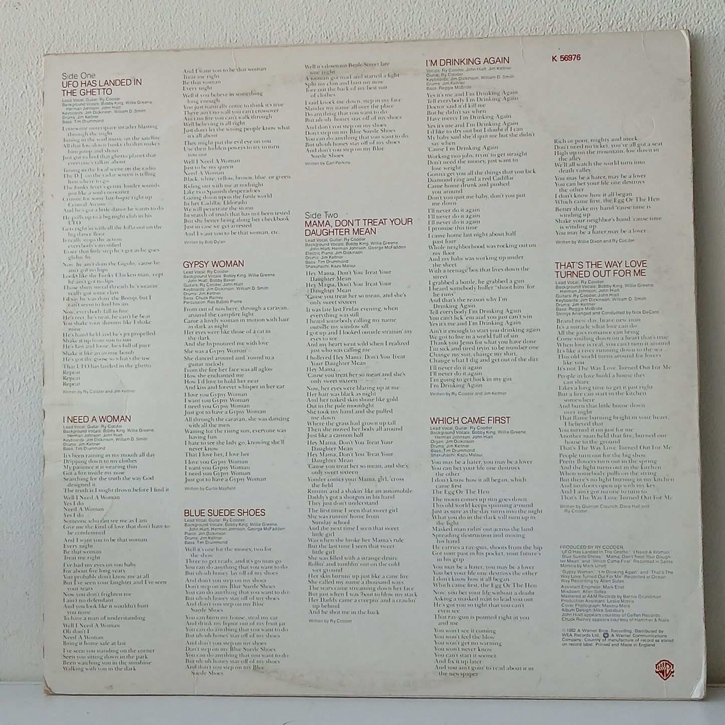 Ry Cooder – The Slide Area (Used LP)