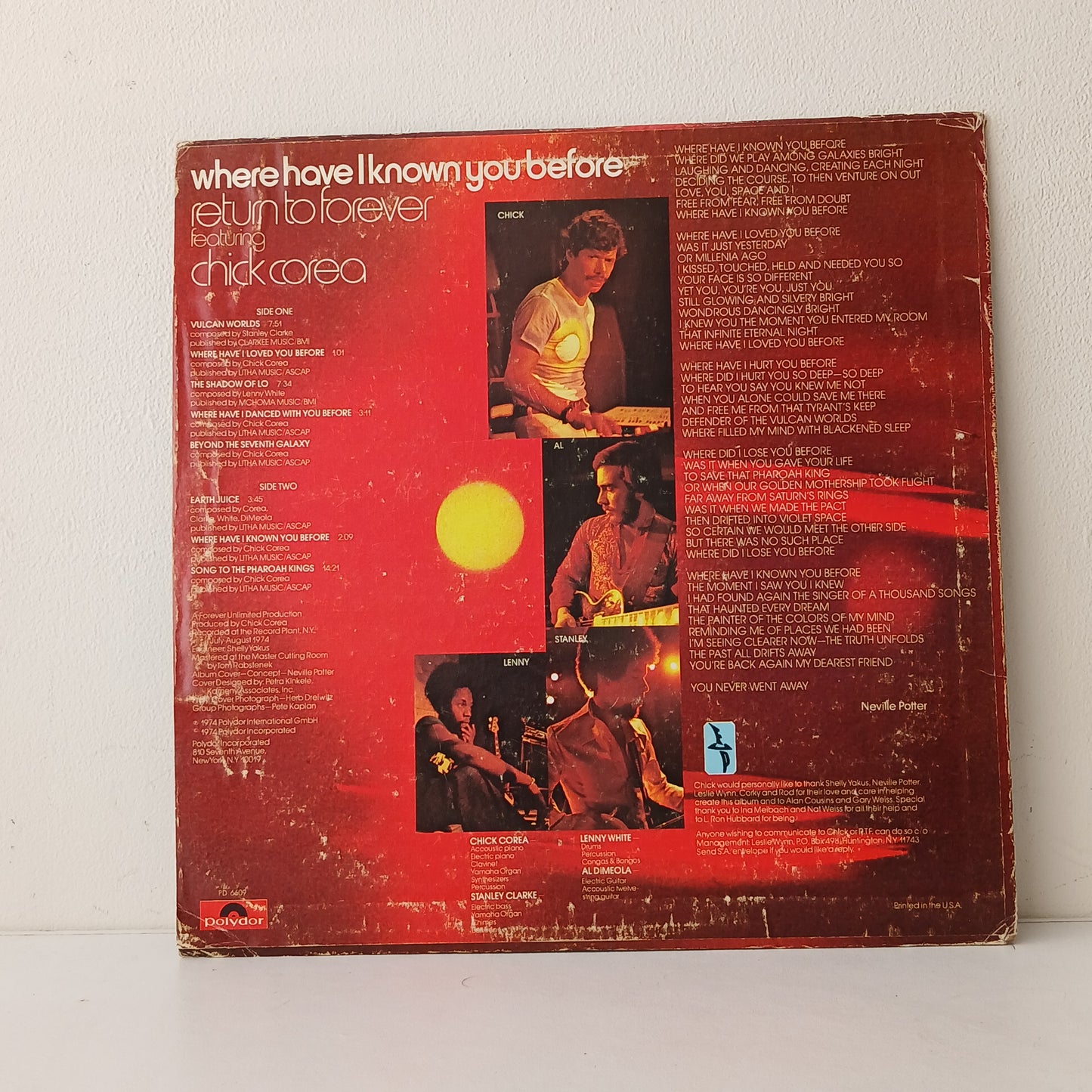 Return To Forever Featuring Chick Corea – Where Have I Known You Before (Used LP)