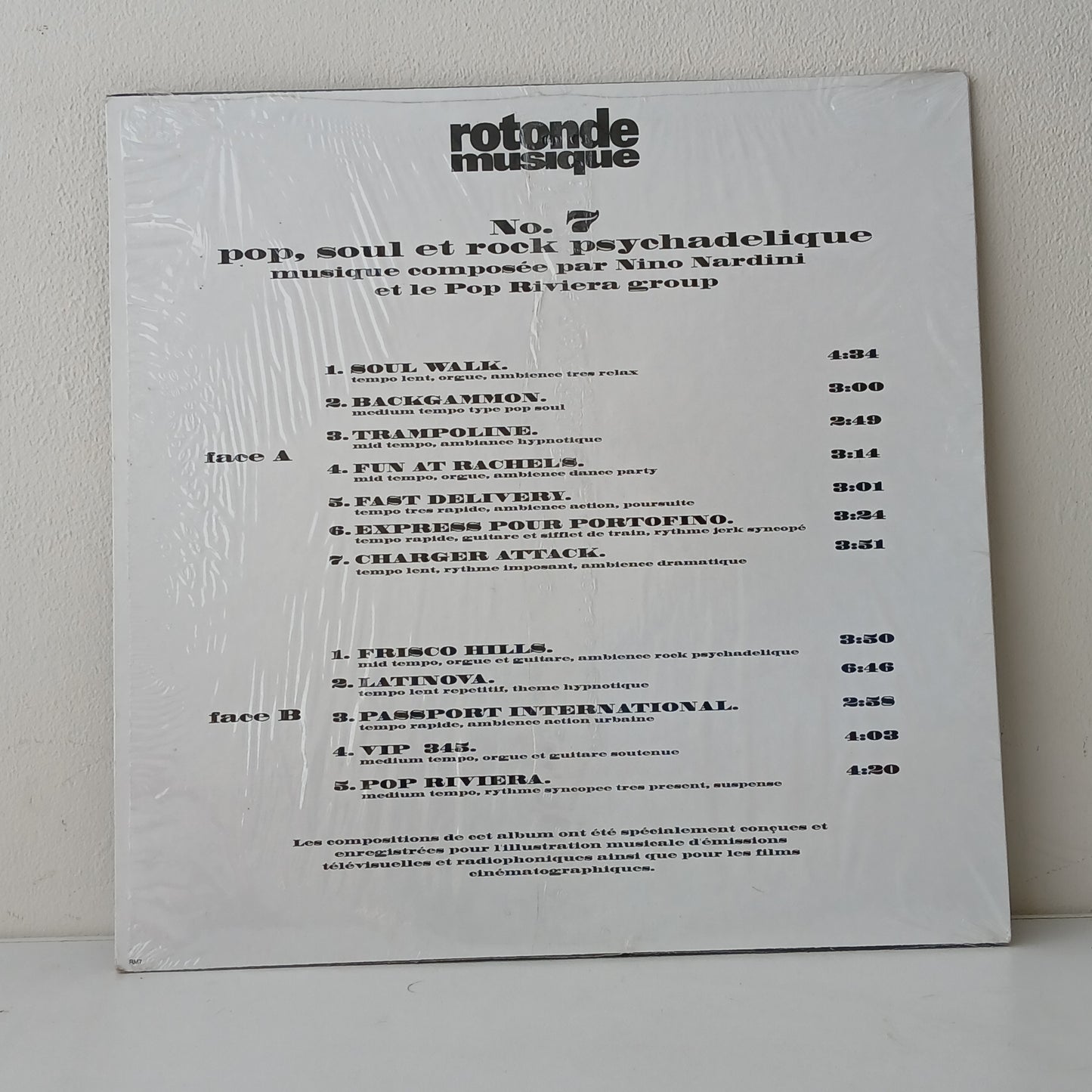 Nino Nardini Et Le Pop Riviera Group – No. 7 Pop, Soul Et Rock Psychadelique (Used LP)