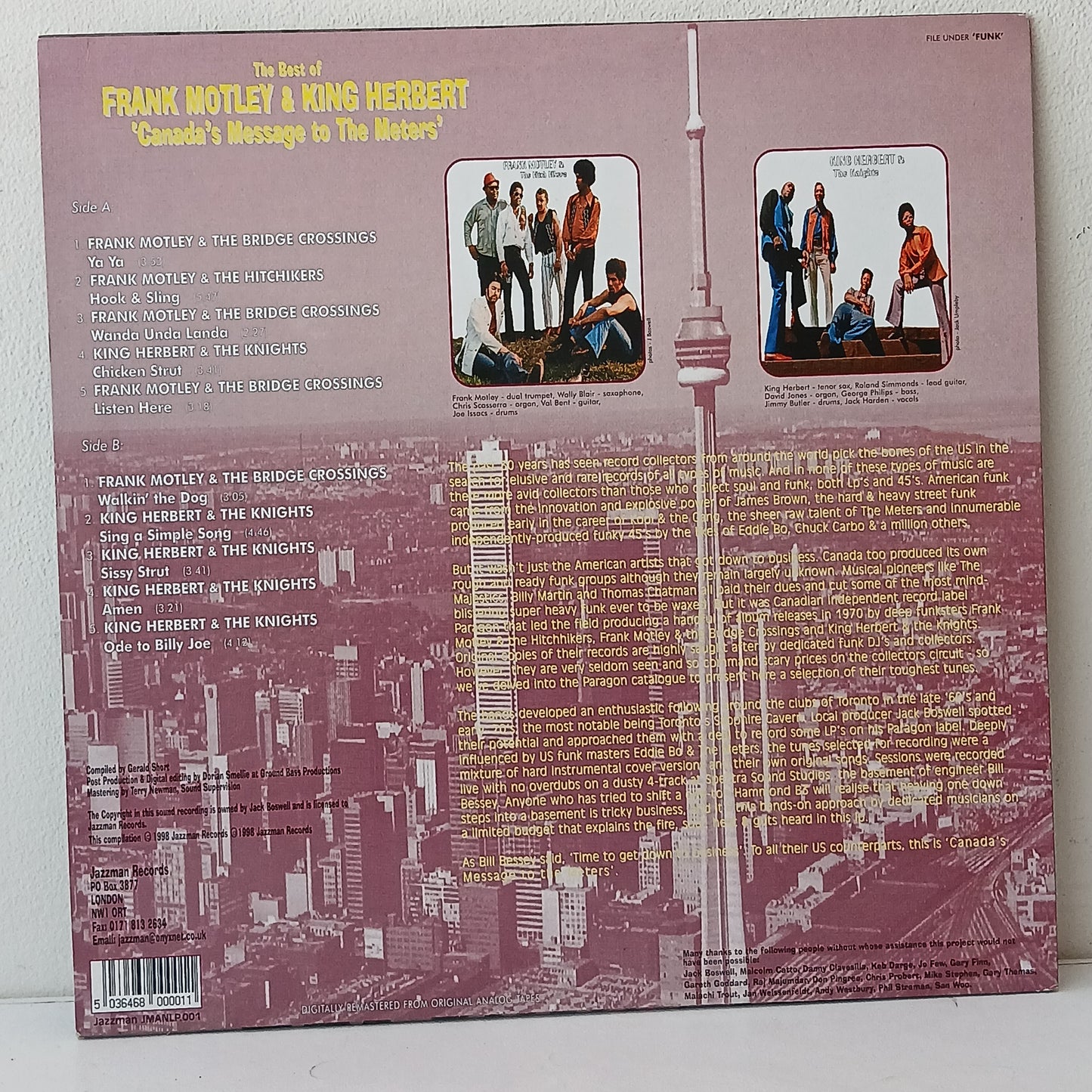 Various – The Best Of Frank Motley & King Herbert - Canada's Message To The Meters (Used LP)