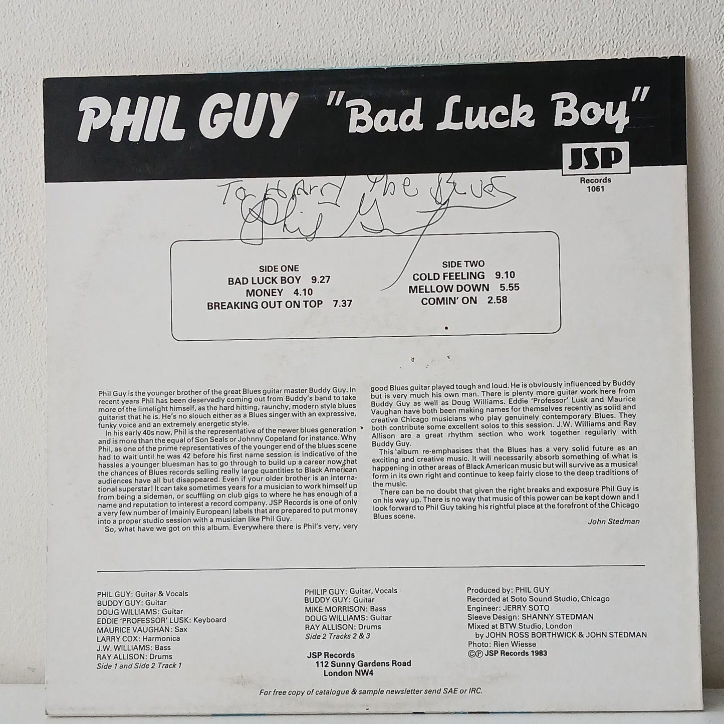 Phil Guy Featuring Buddy Guy – Bad Luck Boy (Used LP)