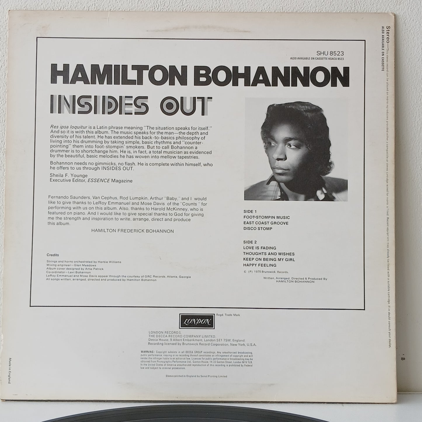 Bohannon – Insides Out (Used LP)