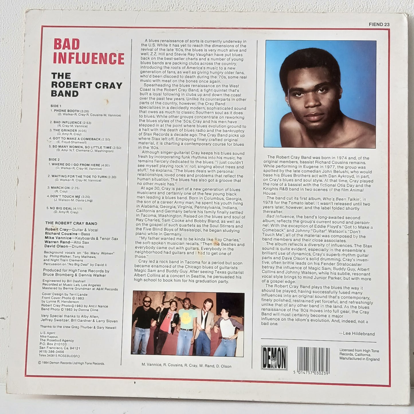 The Robert Cray Band – Bad Influence (Used LP)