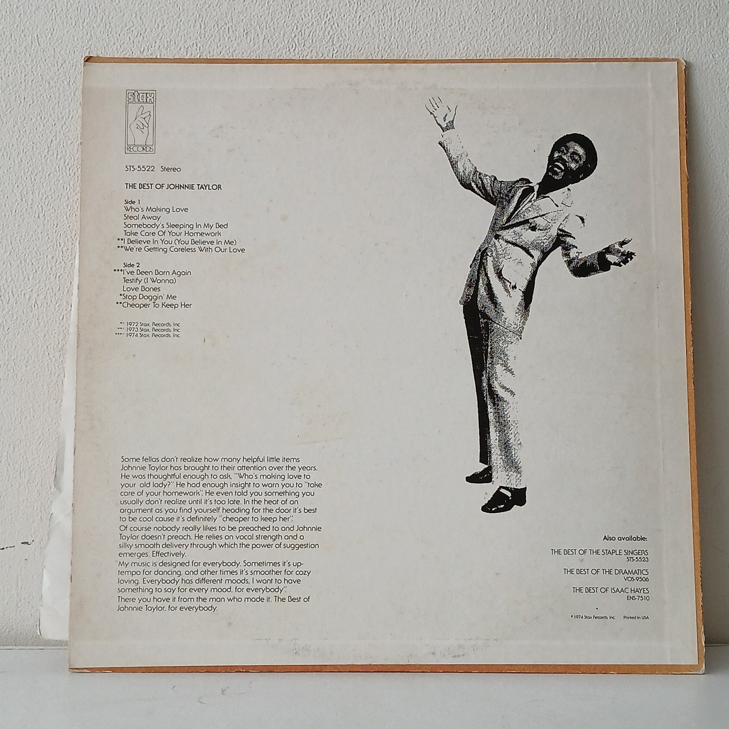 Johnnie Taylor – The Best Of Johnnie Taylor (Used LP)