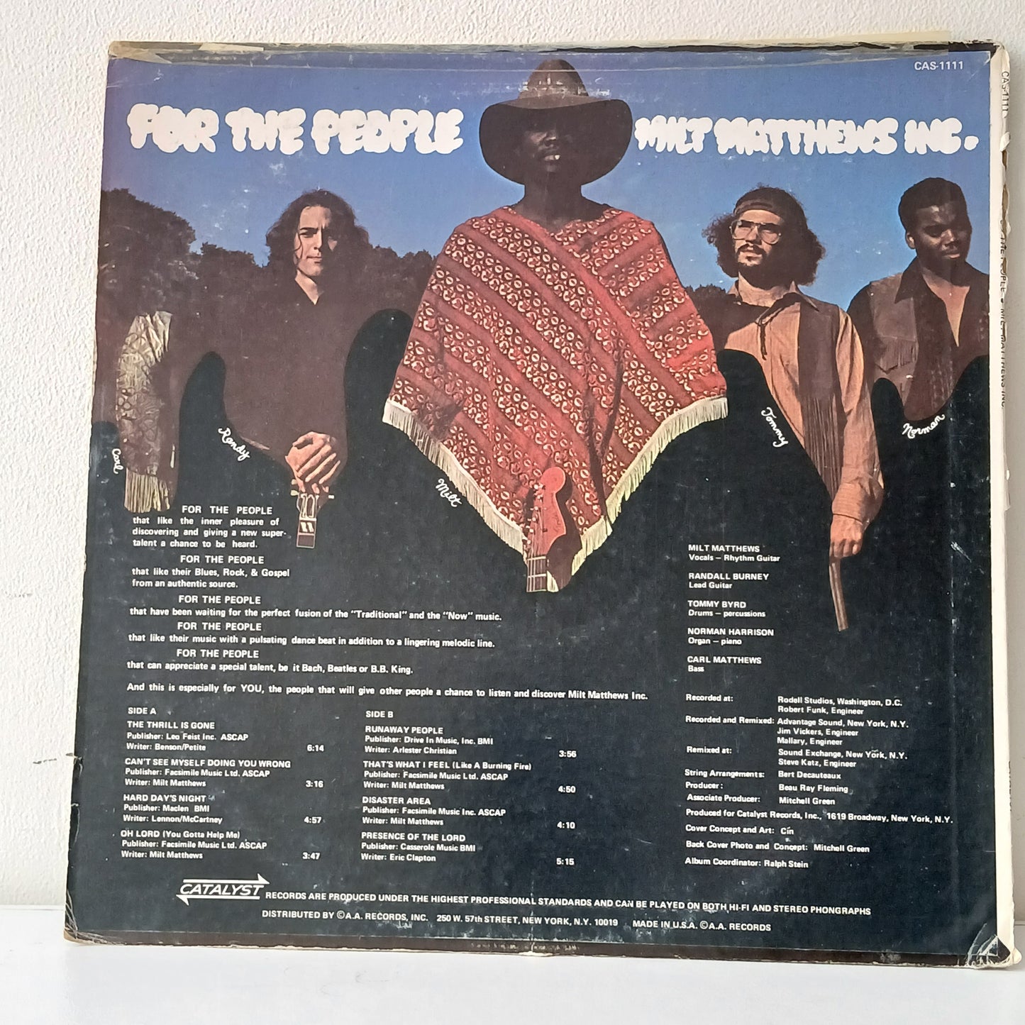 Milt Matthews Inc. – For The People (Used LP)