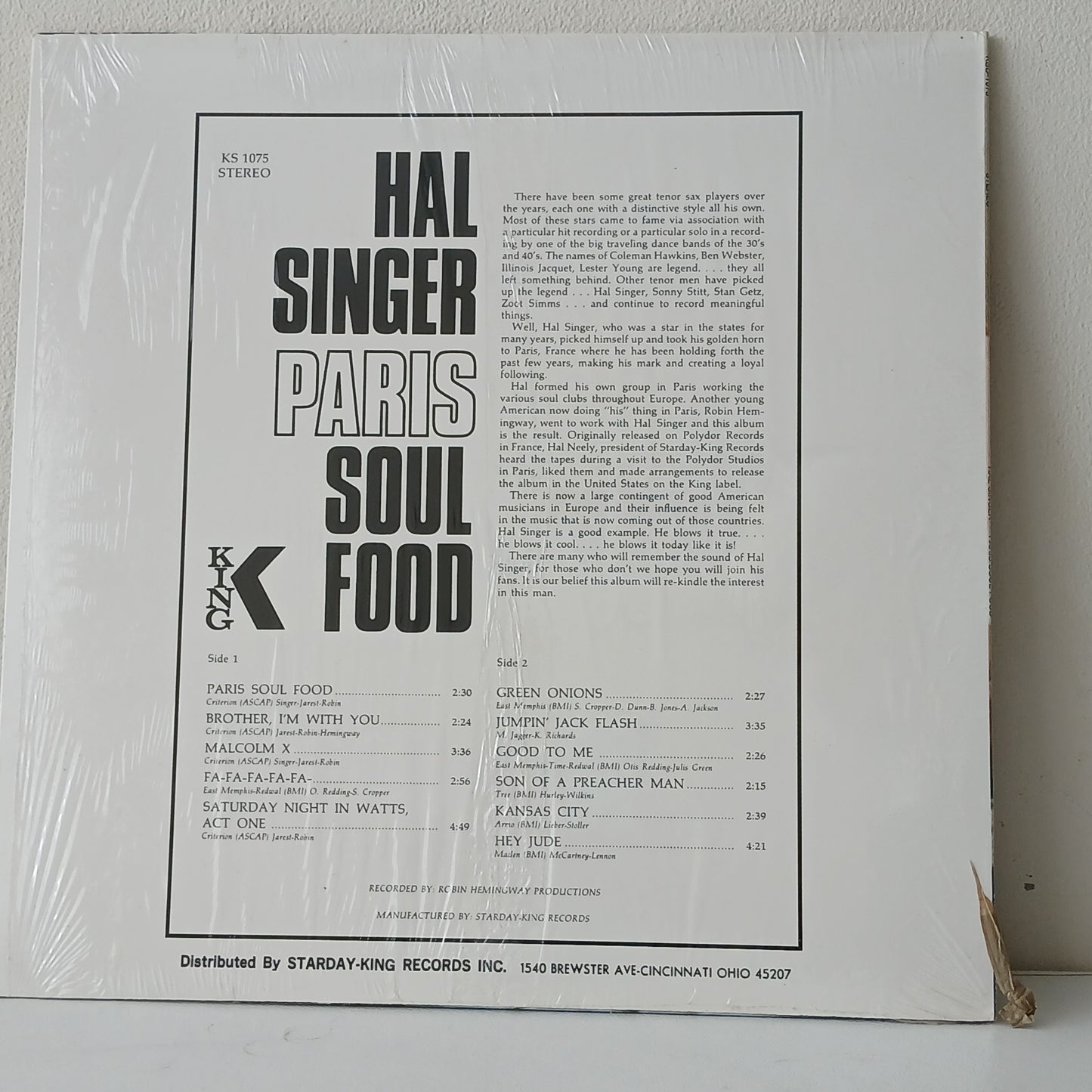 Hal Singer – Paris Soul Food (Used LP)