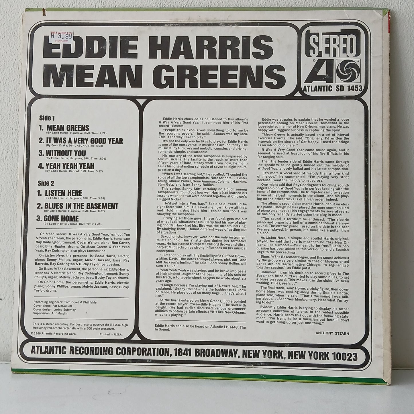 Eddie Harris – Mean Greens (Used LP)