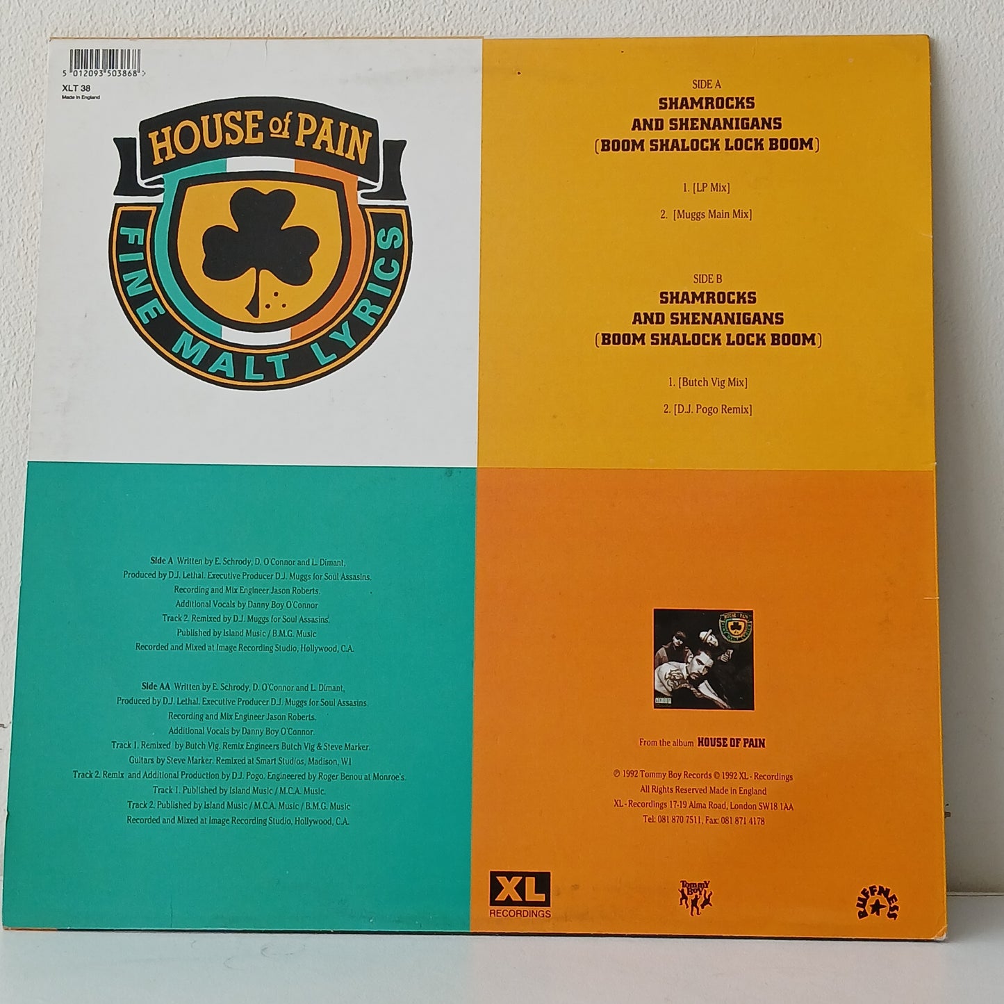 House Of Pain – Shamrocks And Shenanigans (Boom Shalock Lock Boom) (Used 12")