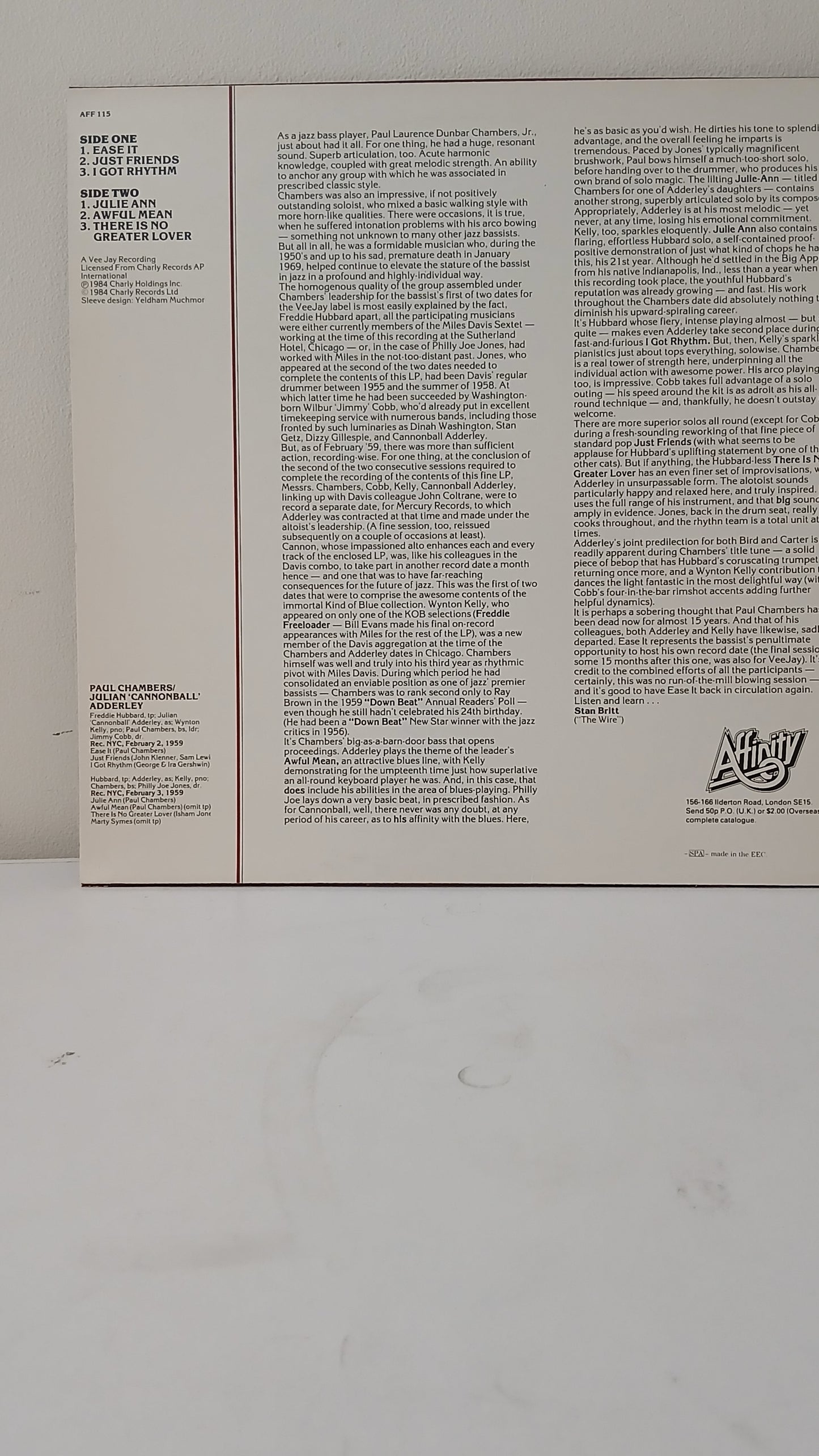 Paul Chambers / Julian 'Cannonball' Adderley – Ease It (Used LP)