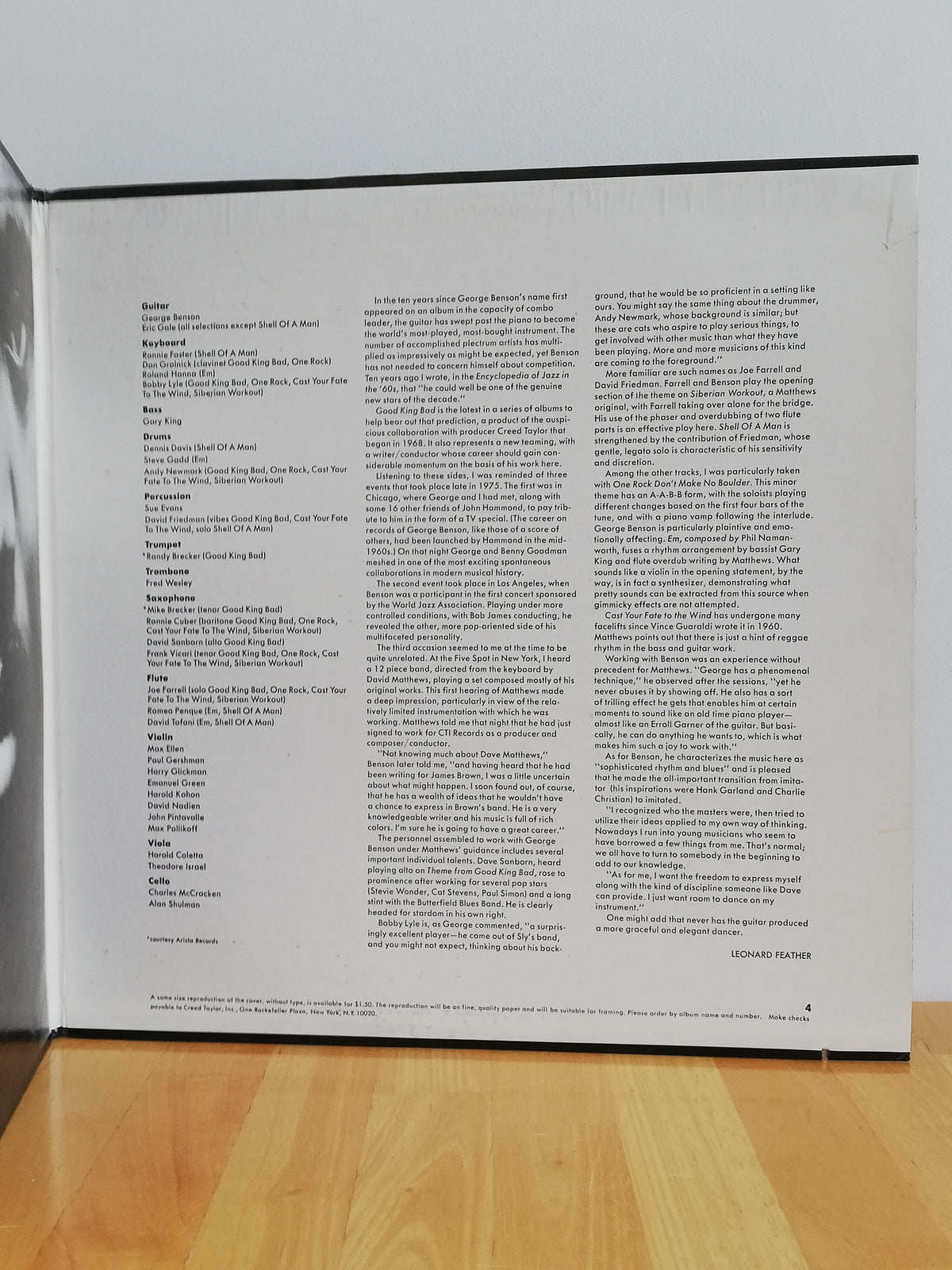 George Benson – Good King Bad (Used LP)