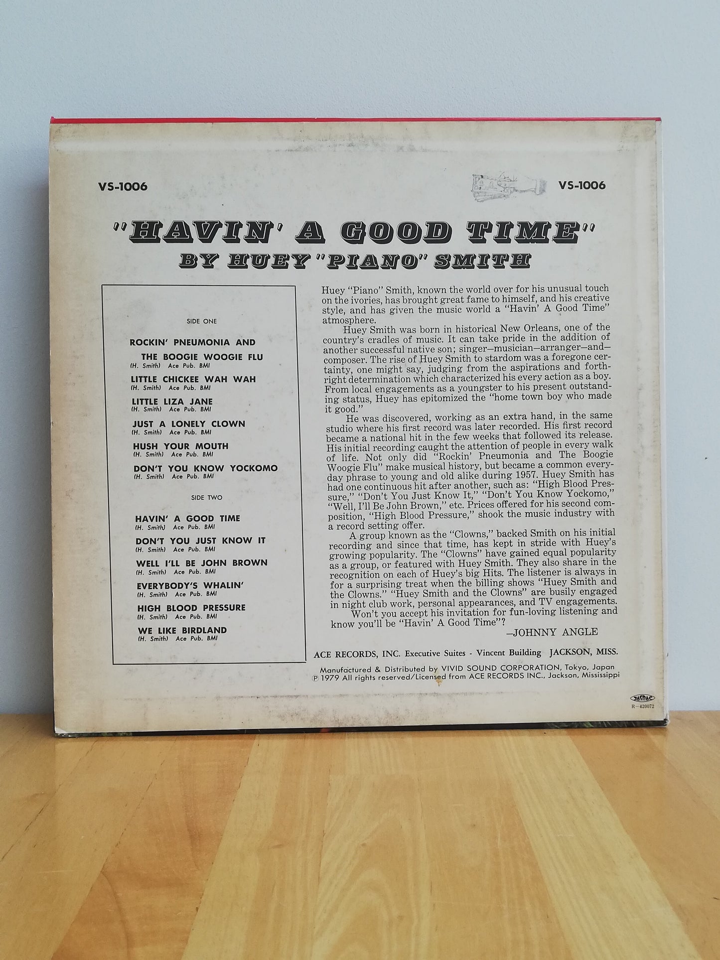 Huey "Piano" Smith & His Clowns ‎– Having A Good Time (Used LP Vinyl)