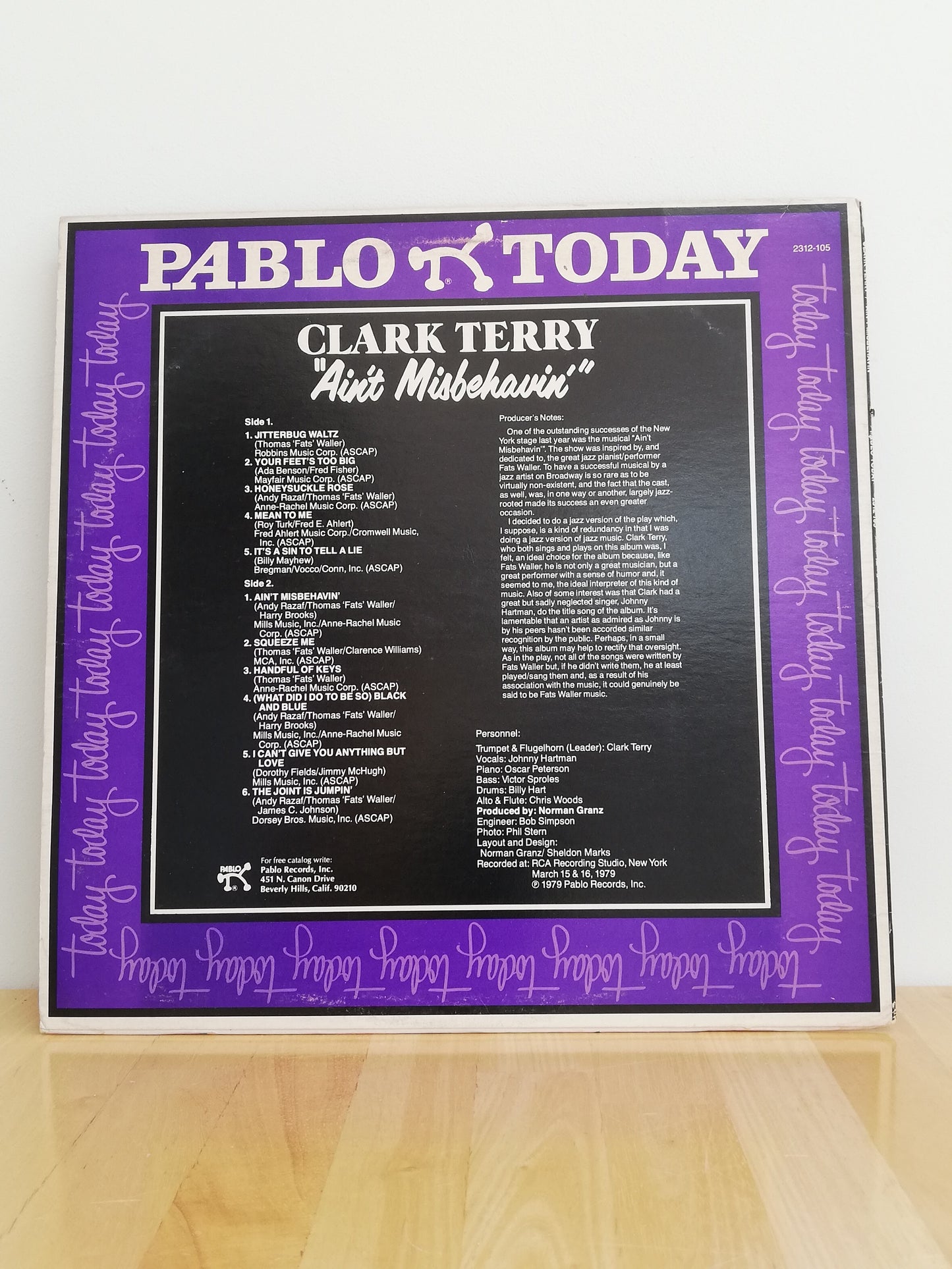 Clark Terry – Ain't Misbehavin' (Used LP)