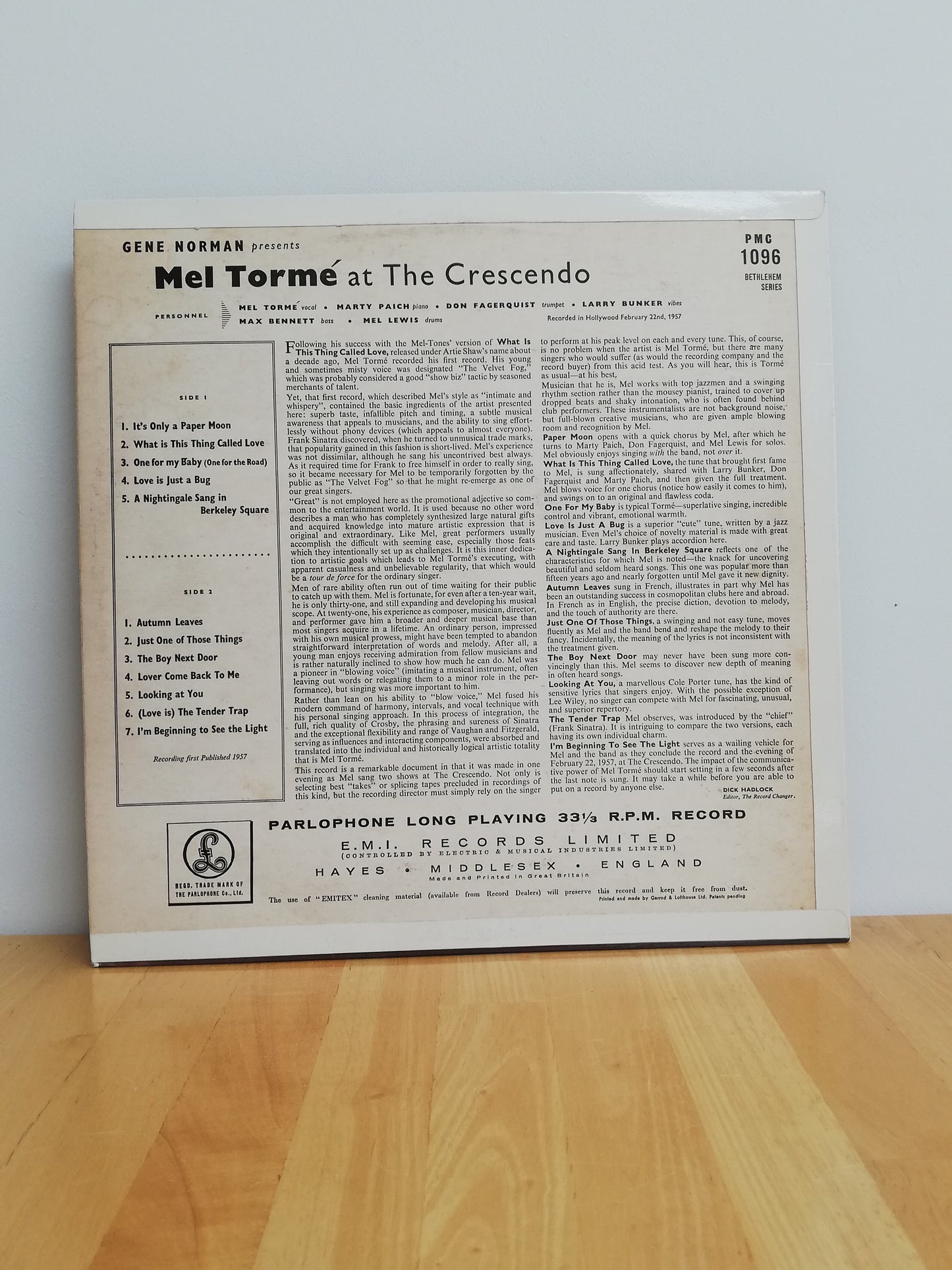 Mel Tormé – Gene Norman Presents Mel Torme At The Crescendo (Used LP)