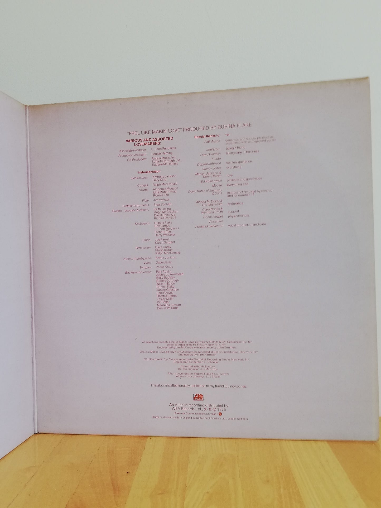 Roberta Flack – Feel Like Makin' Love (Used LP)