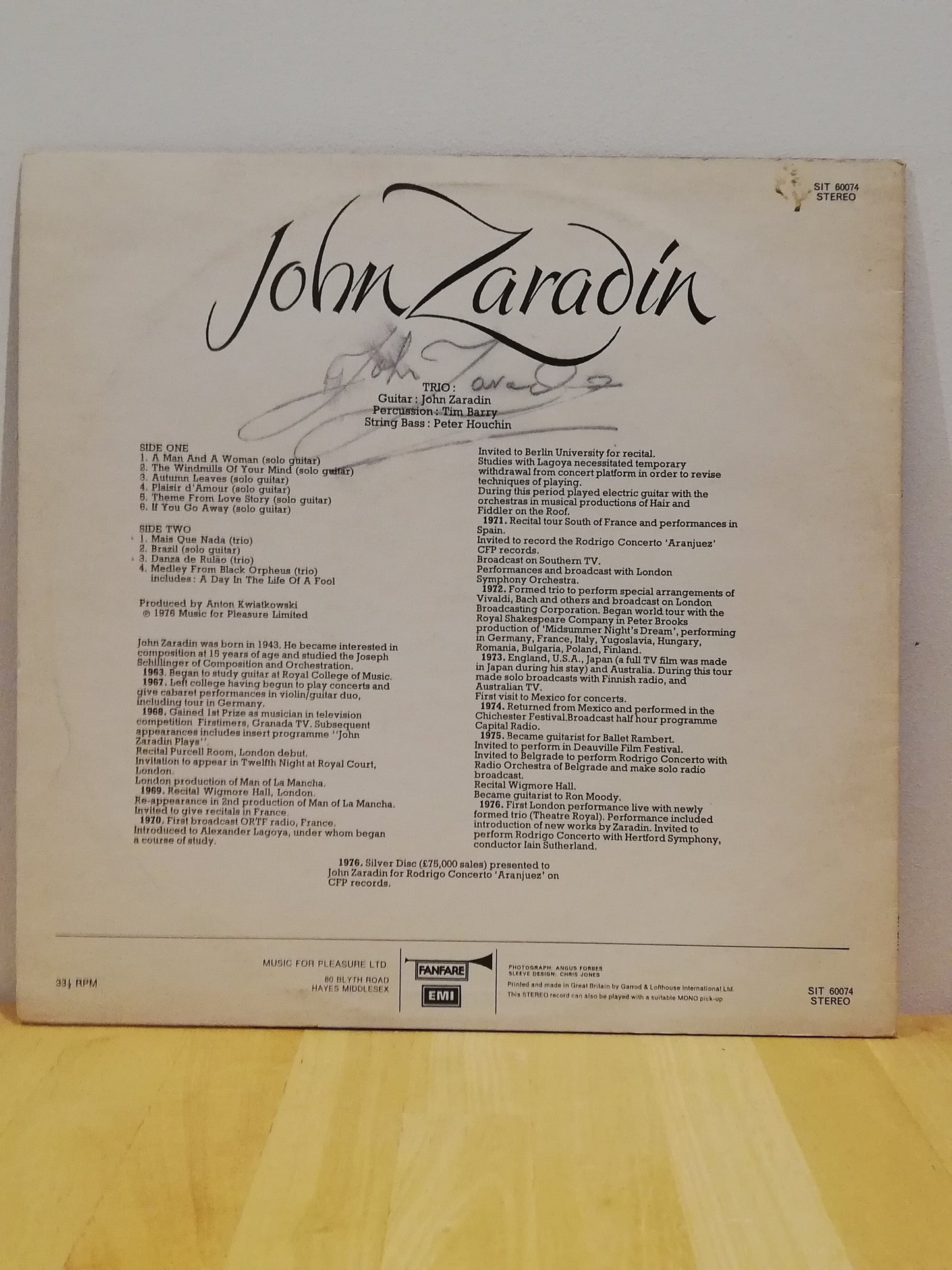 John Zaradin ‎– Zaradin's Guitar (Used Vinyl LP)