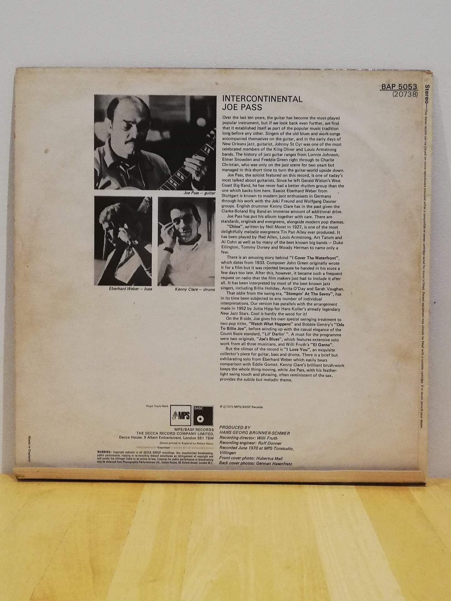 Joe Pass ‎– Intercontinental (Used Vinyl LP)