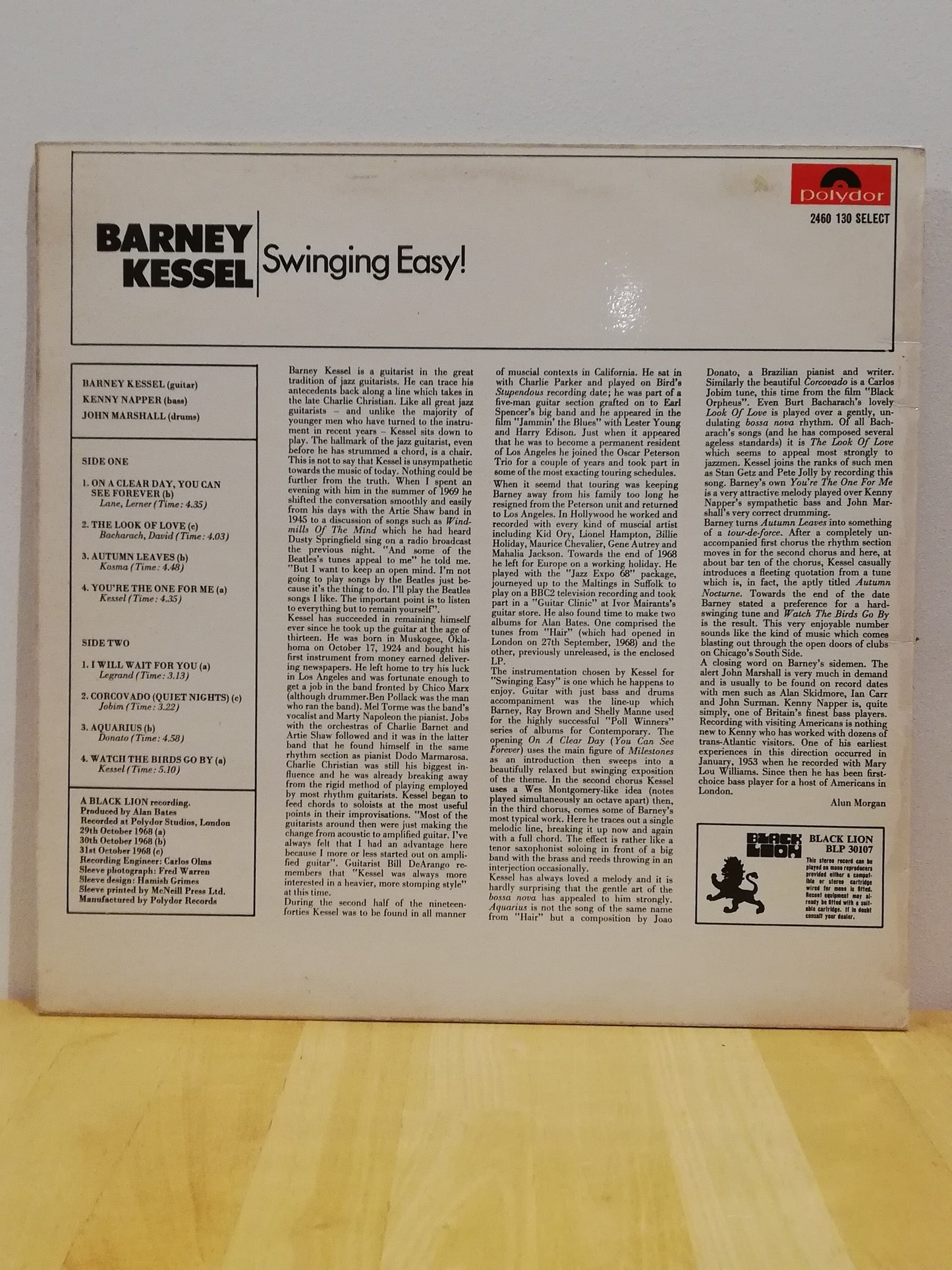 Barney Kessel ‎– Swinging Easy! (Used Vinyl LP)