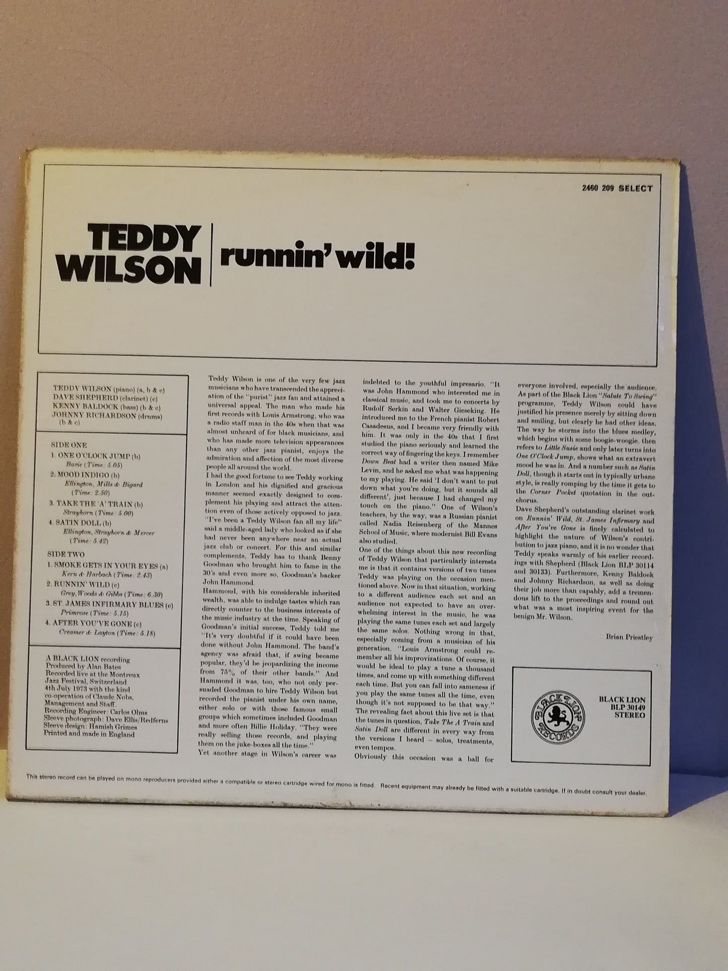 Teddy Wilson – Runnin' Wild (Used Vinyl LP)