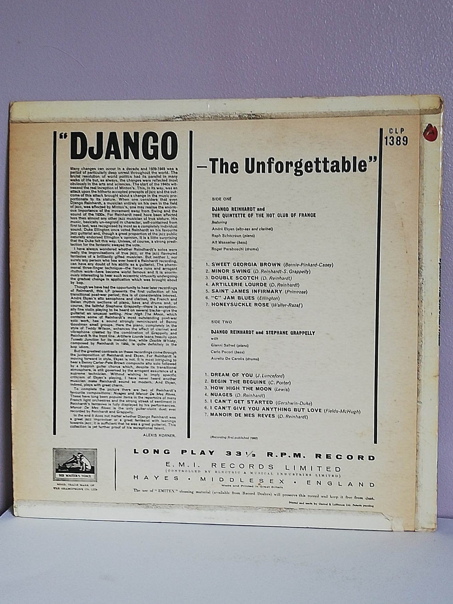 Django Reinhardt – The Unforgettable (Used Vinyl LP)