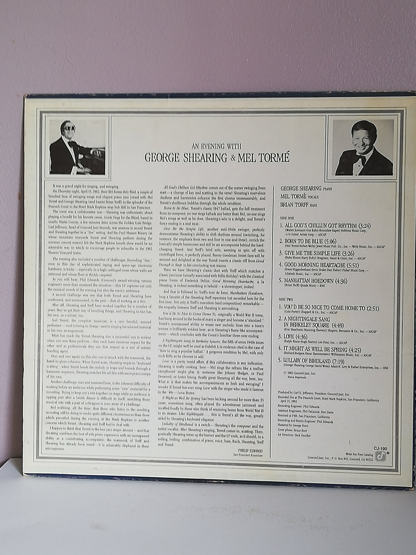 George Shearing And Mel Tormé – An Evening With George Shearing And Mel Tormé (Used Vinyl LP)