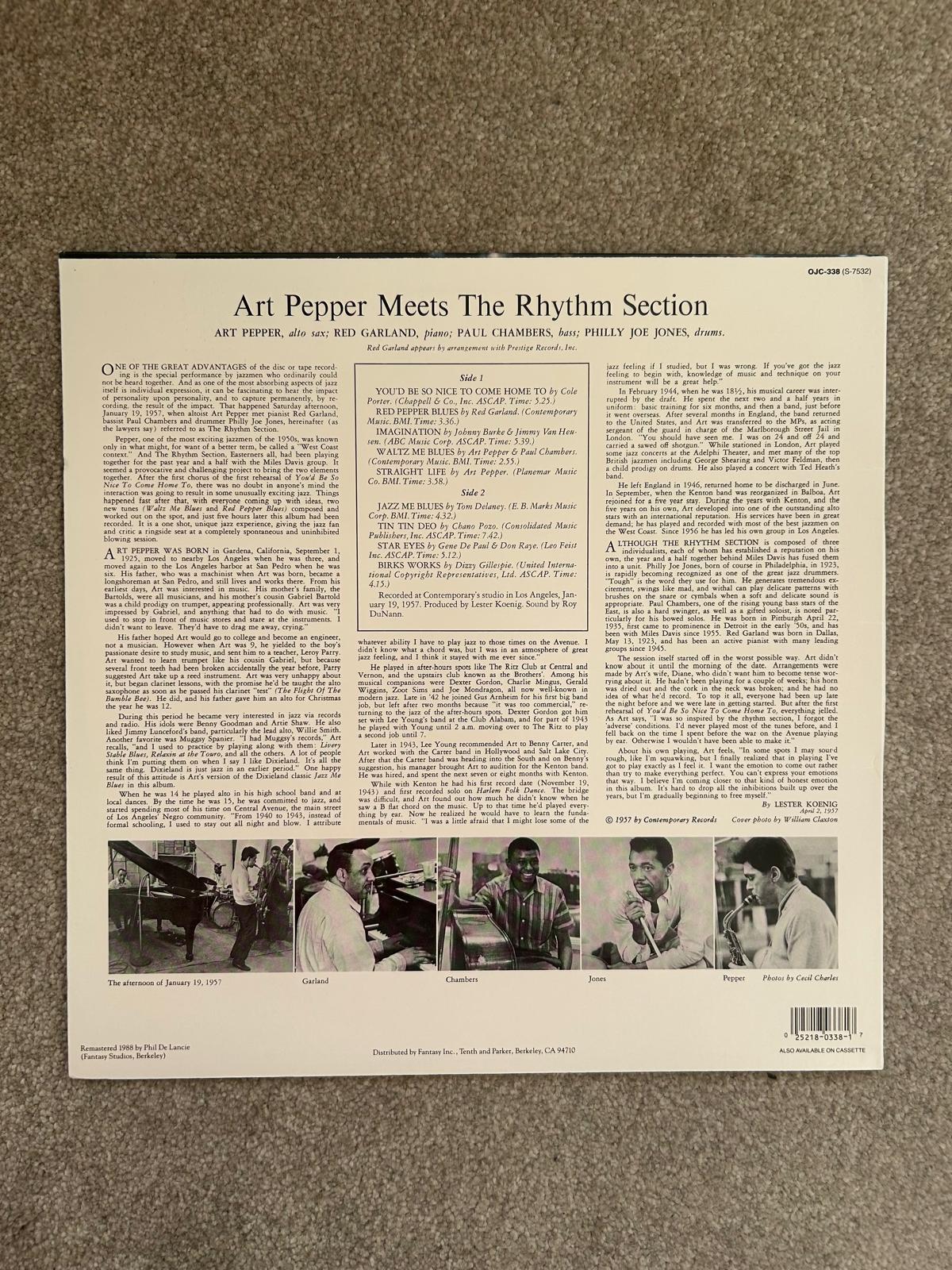 Art Pepper – Art Pepper Meets The Rhythm Section (Used LP)