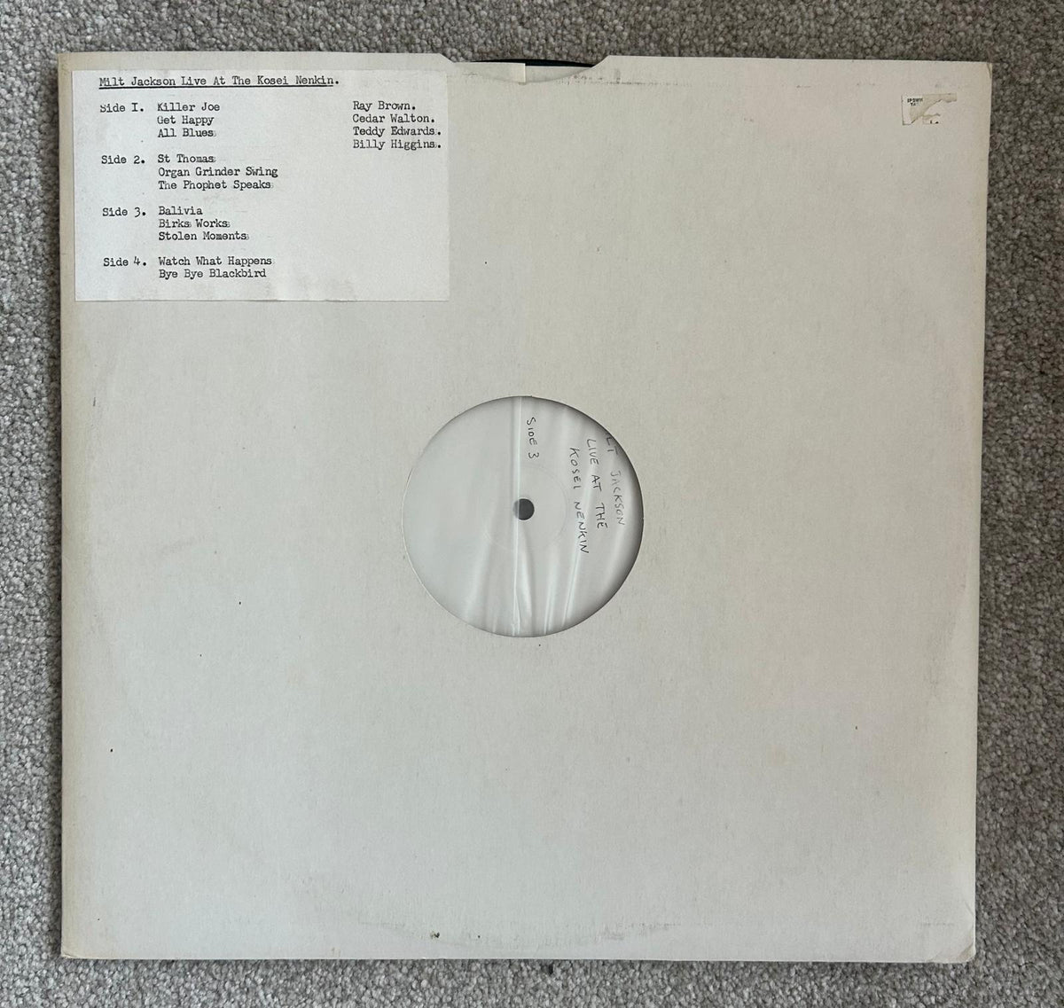 Milt Jackson – Milt Jackson At The Kosei Nenkin (Used LP)