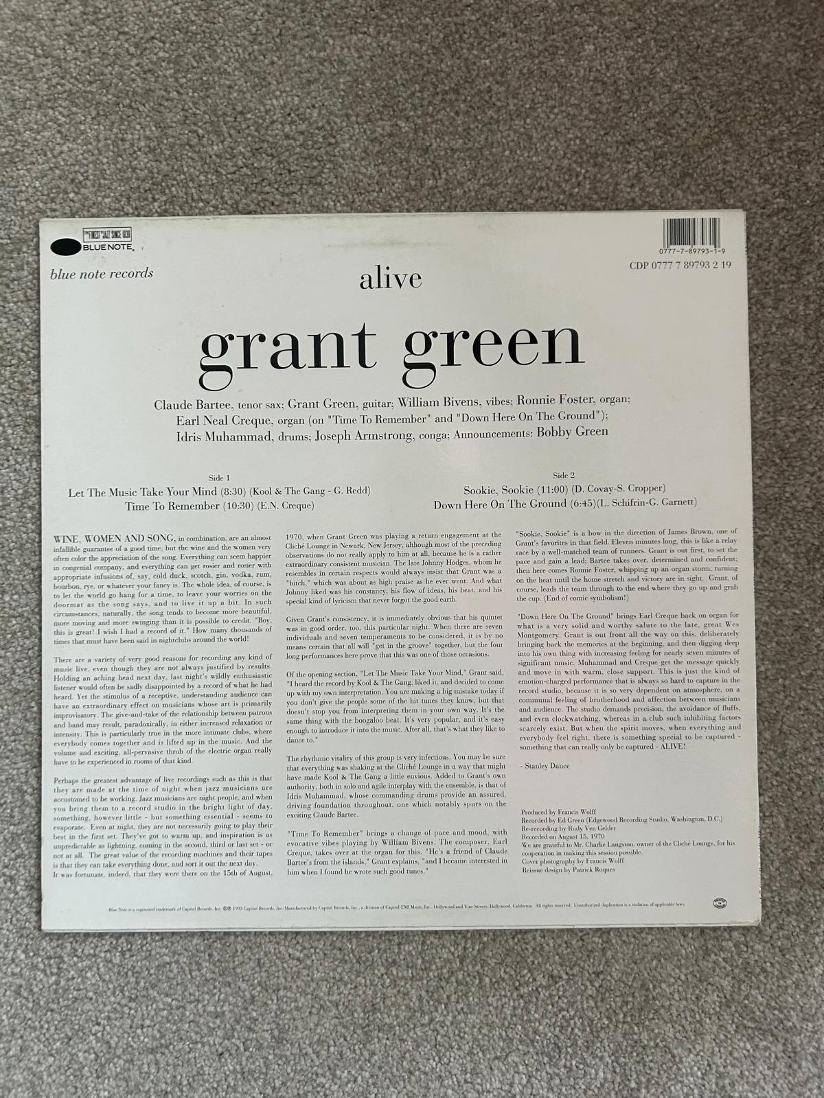 Grant Green – Alive! (Used LP) – The Jazz Vault