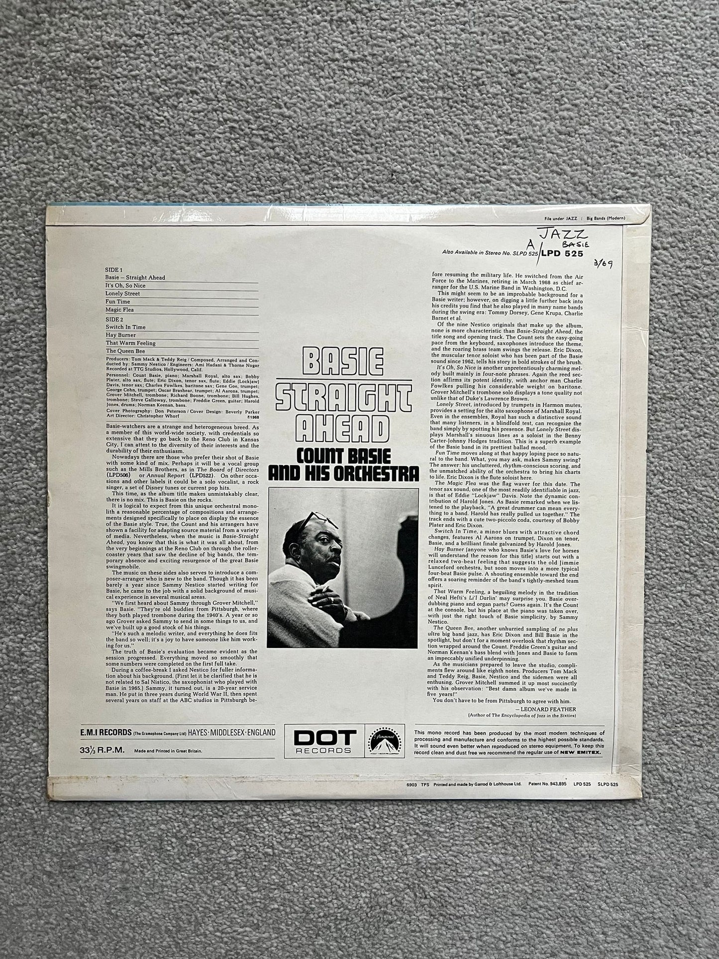 Count Basie ‎– Straight Ahead MONO (Used Vinyl LP)