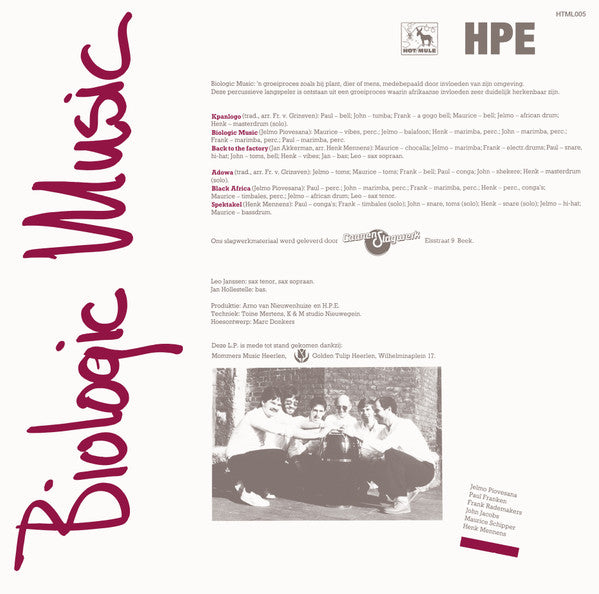 Heerlens Percussie Ensemble - Biologic Music (Vinyl LP)